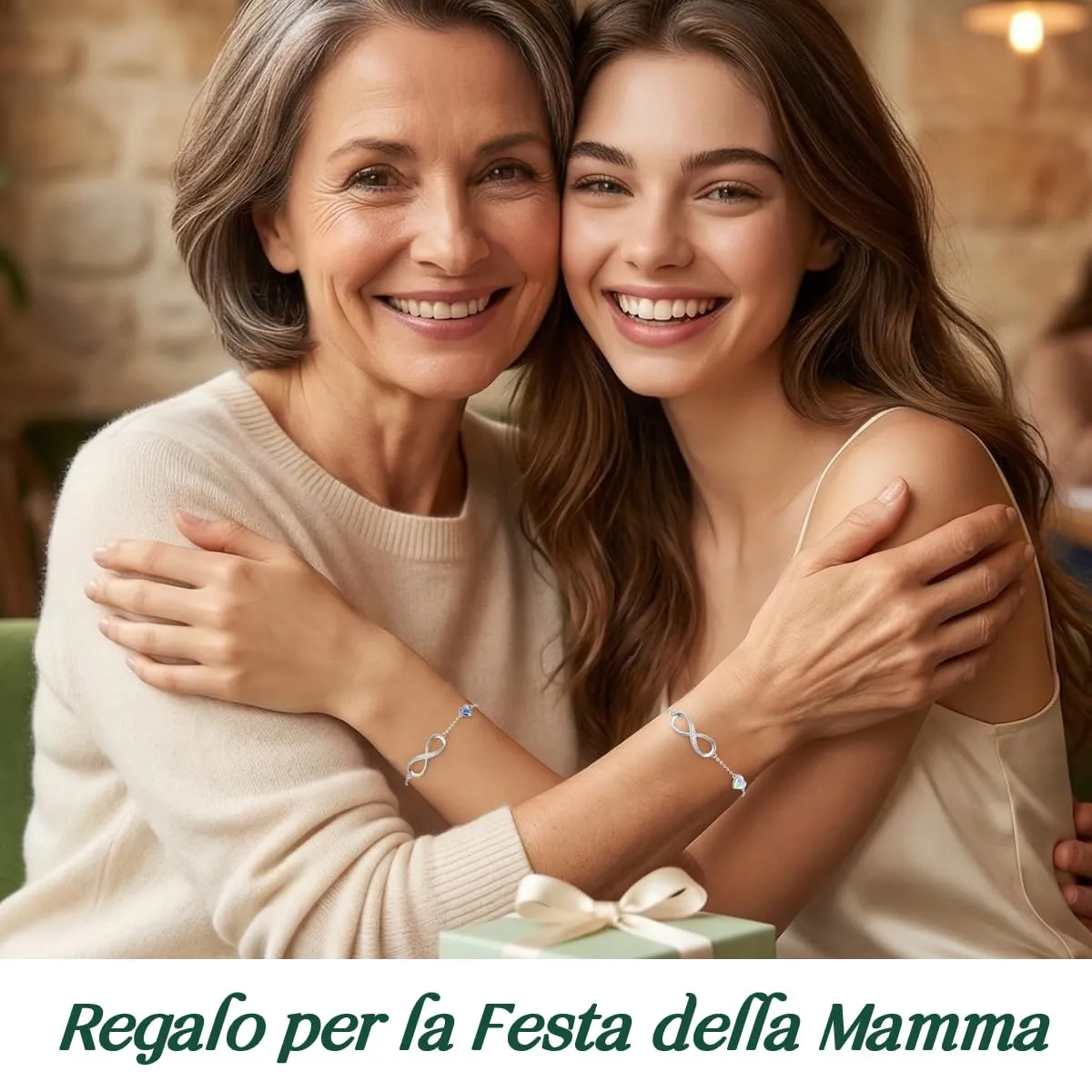 LOUISA SECRET Bracciale Donna Argento 925 Simbolo Infinito e Cuore con Cristalli - immagine 2
