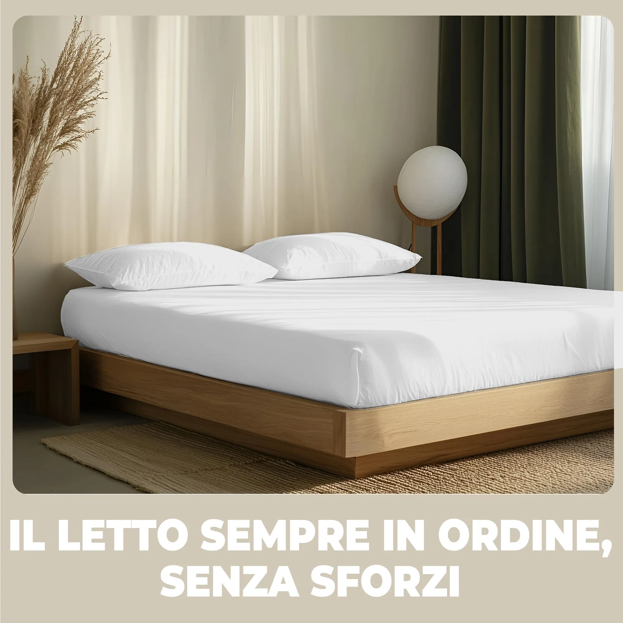 Flowen Lenzuola con Angoli Matrimoniale 160x190 cm Bianco, 100% Cotone, per Materasso fino a 30cm - immagine 7