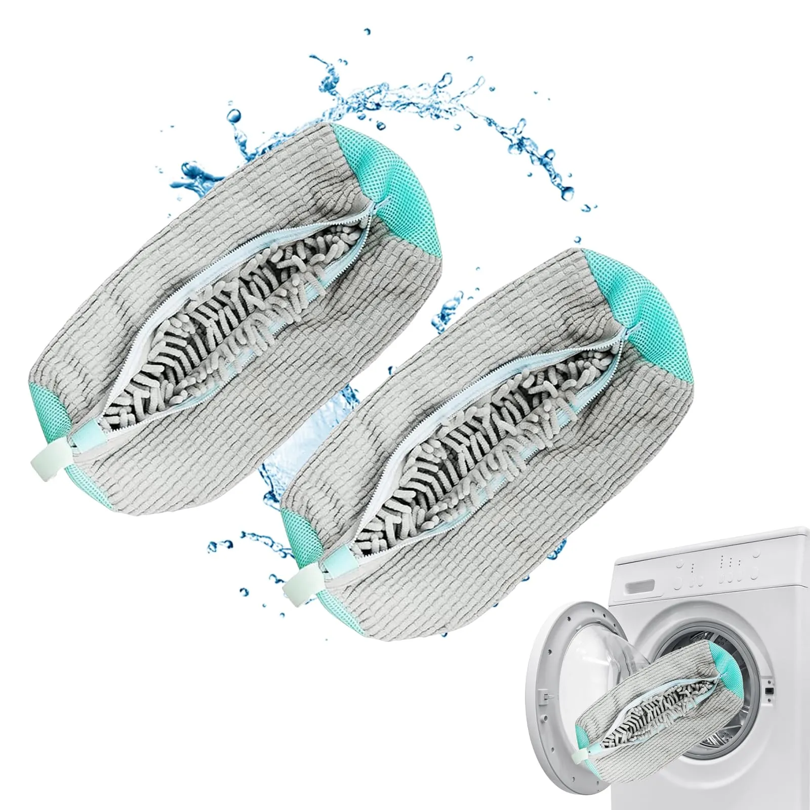 YTUGIL Sacche per Lavare Scarpe in Lavatrice, Grigio, 2 Pezzi - immagine 1