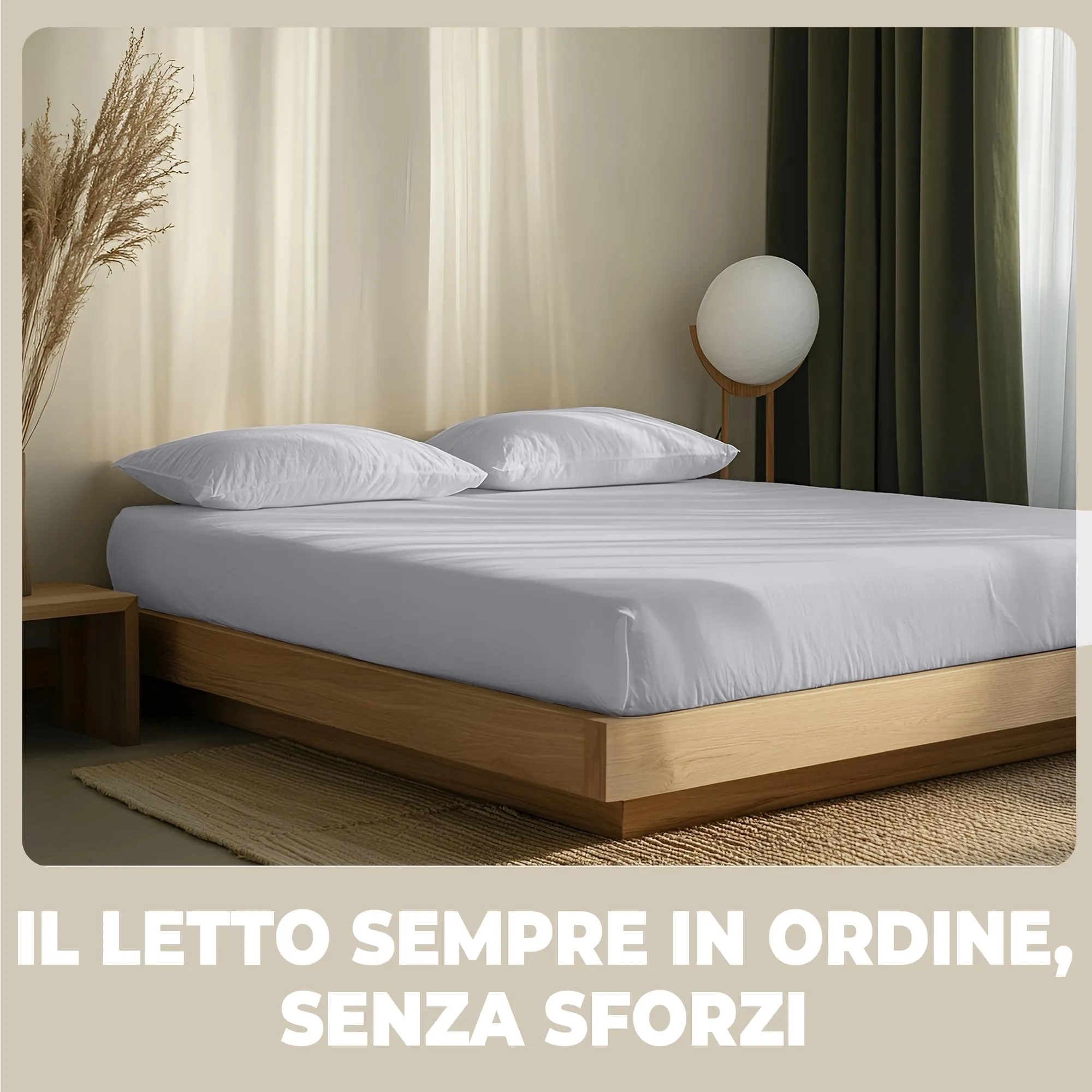 Flowen Lenzuola con Angoli Matrimoniale 160x200 cm, 100% Puro Cotone, Grigio Chiaro, per Materassi fino a 30cm - immagine 7