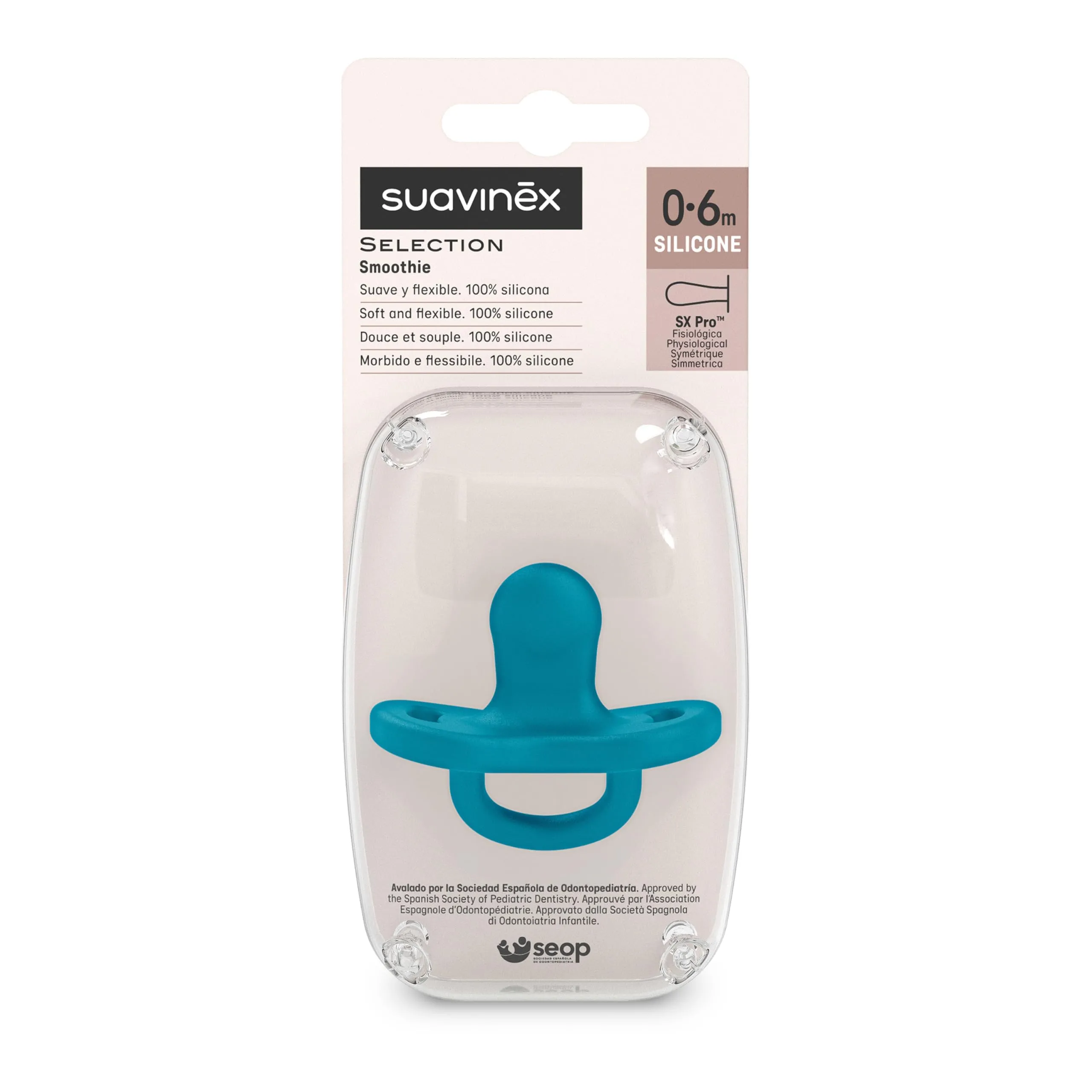 Suavinex Smoothie Ciuccio Silicone 0-6 Mesi, Deep Ocean - immagine 4