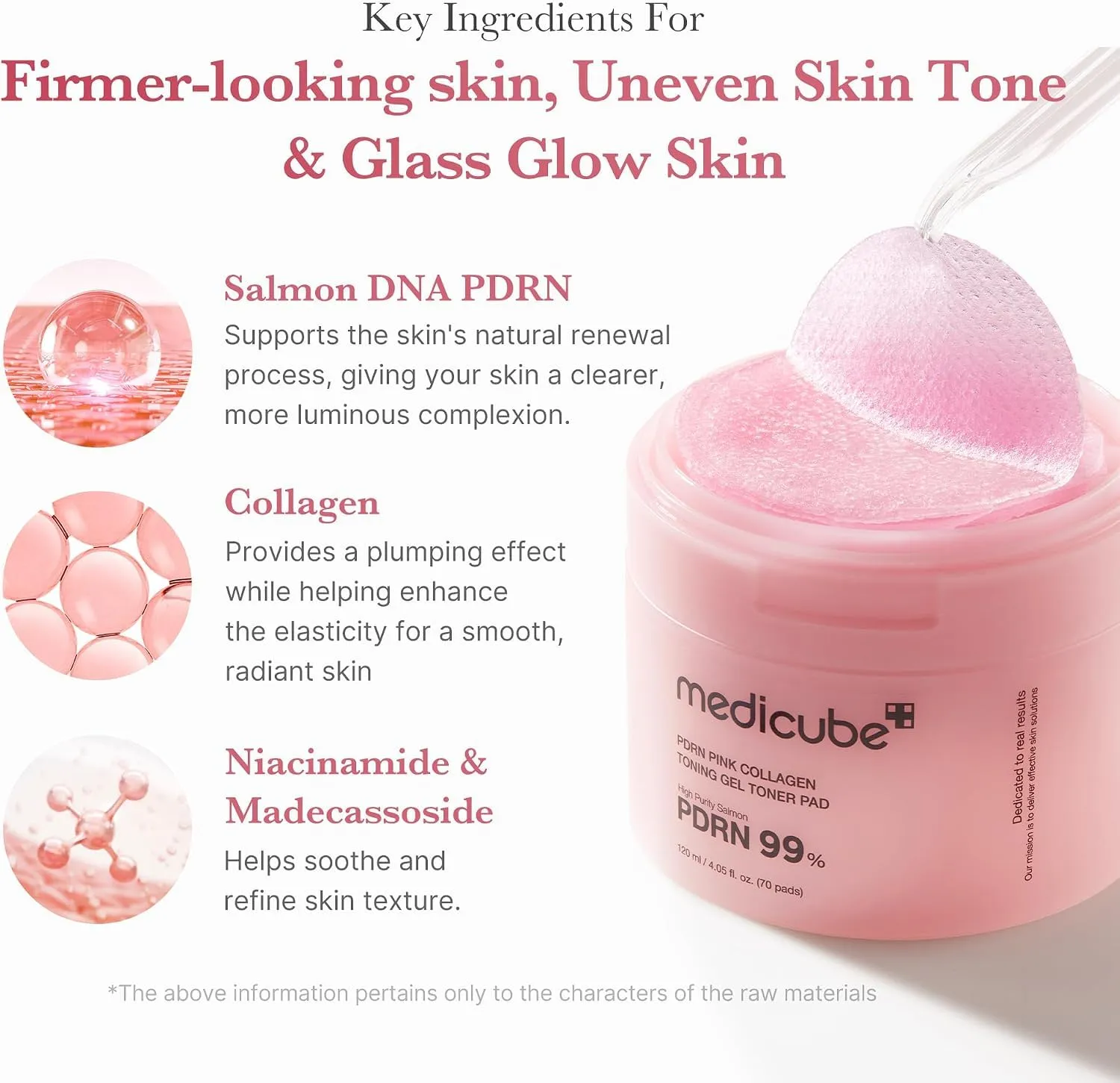 medicube Salmon DNA PDRN Pink Collagen Jelly Toner Pads, 120 ml - immagine 4