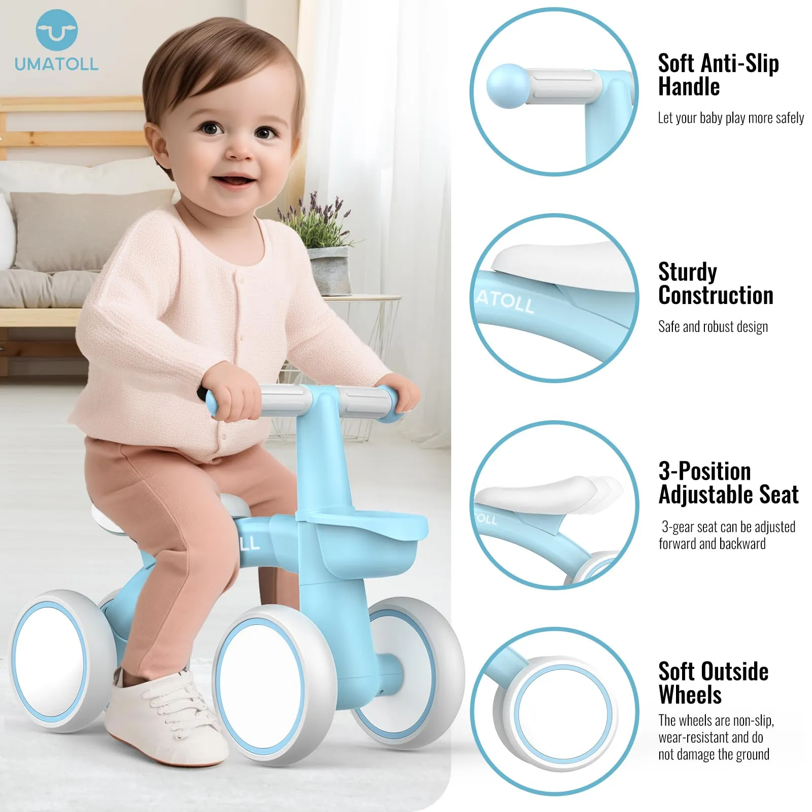 Umatoll Bici Senza Pedali per Bambini 1-2 Anni - immagine 2
