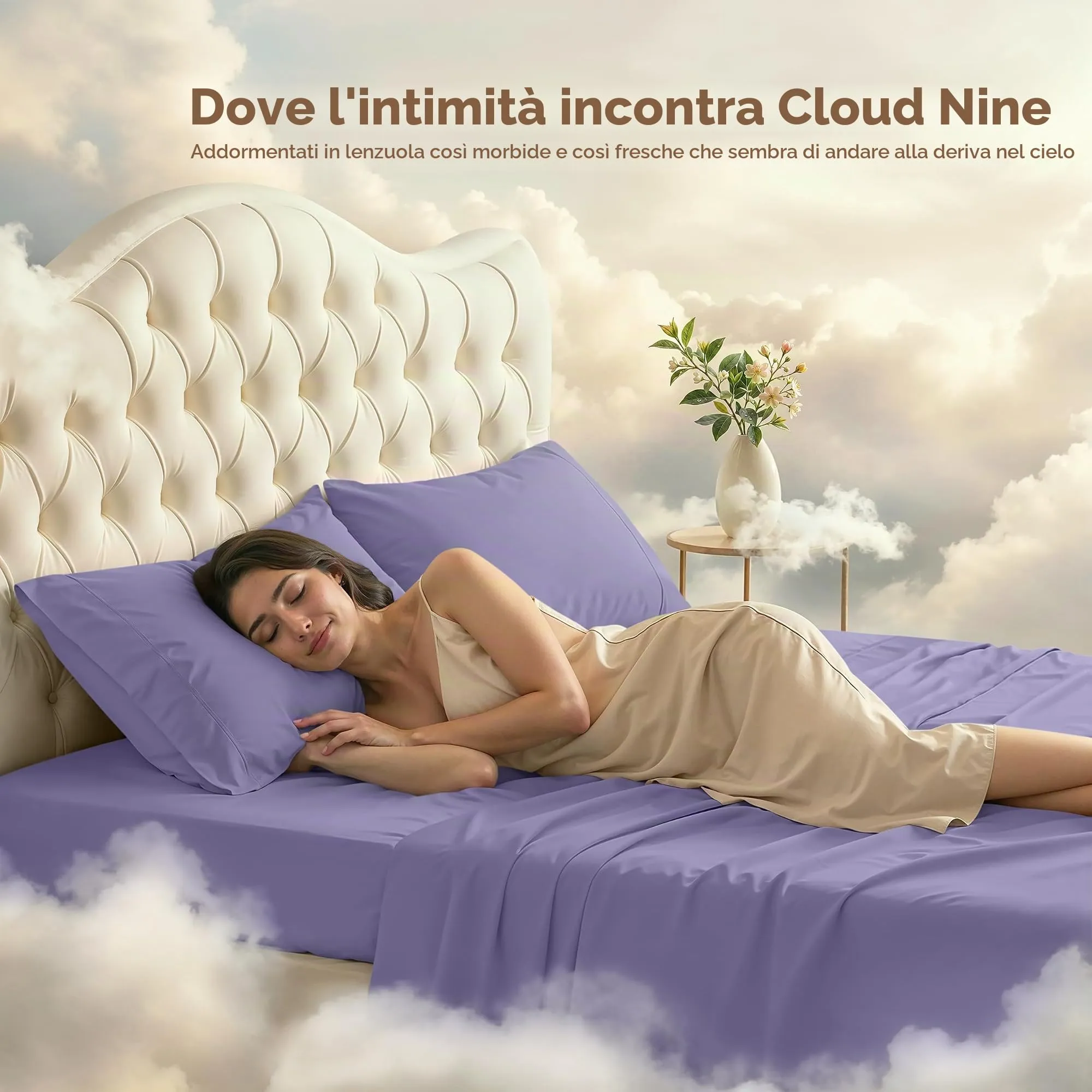 Utopia Bedding Set di lenzuola in microfibra spazzolata, Queen Size, Peri - immagine 4