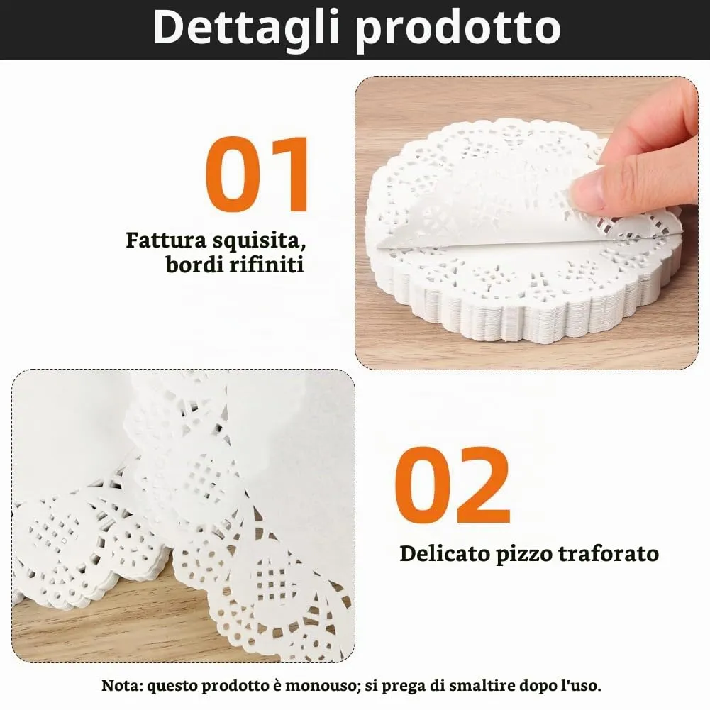 Alaoo Centrini Rotondi di Carta, 4.5 Pollici, 150 Fogli - immagine 3