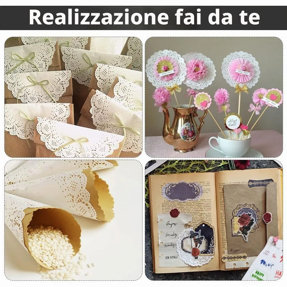 Alaoo Centrini Rotondi di Carta, 4.5 Pollici, 150 Fogli - immagine 5