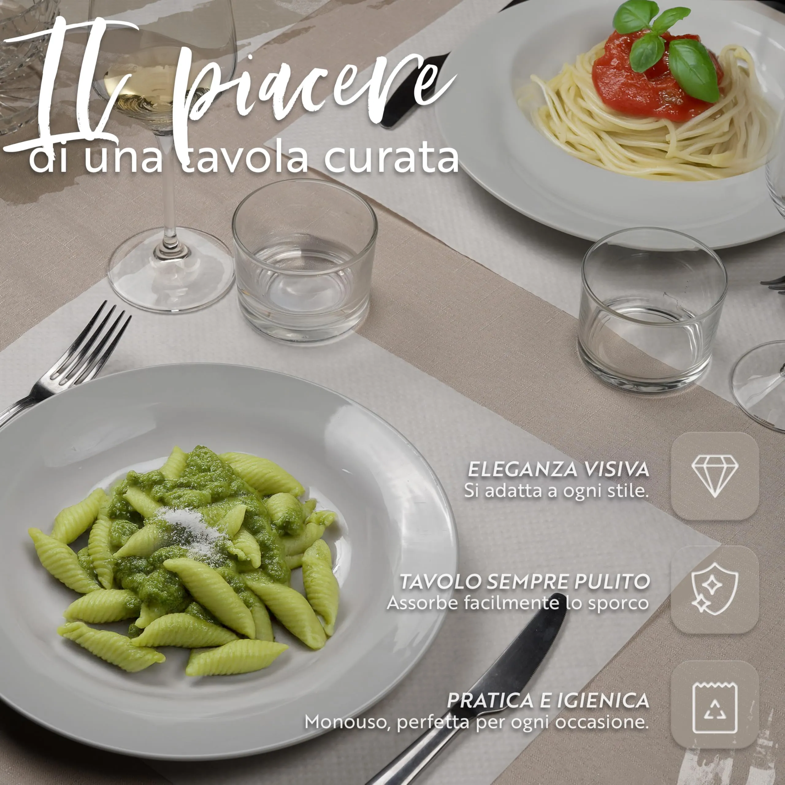 GIORDANO Cart Tovagliette in Carta Kraft Bianca Goffrata Monouso, 500 Pezzi - immagine 5