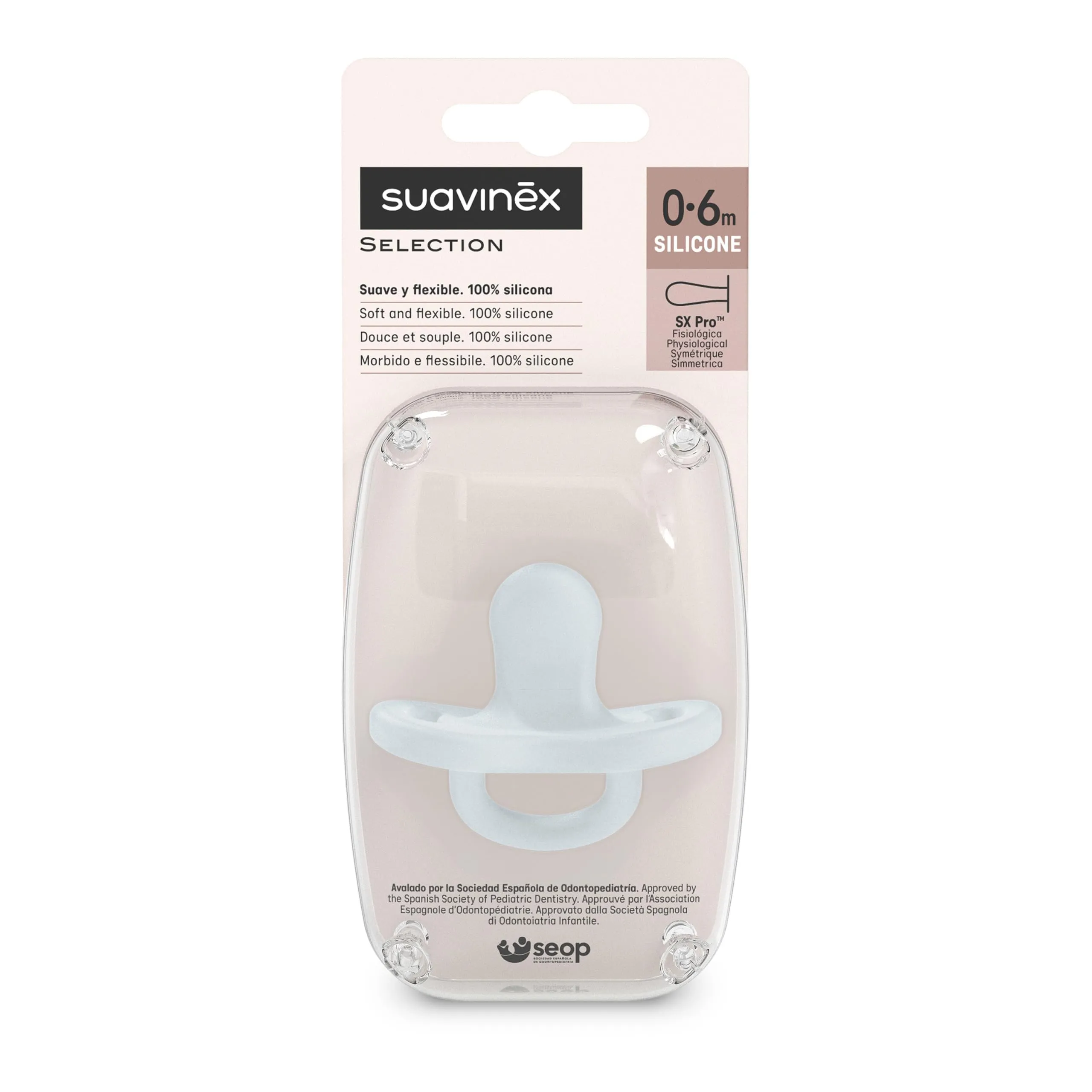 Suavinex Ciuccio Tutto in Silicone Smoothie SX Pro, 0-6 Mesi, Azzurro - immagine 6