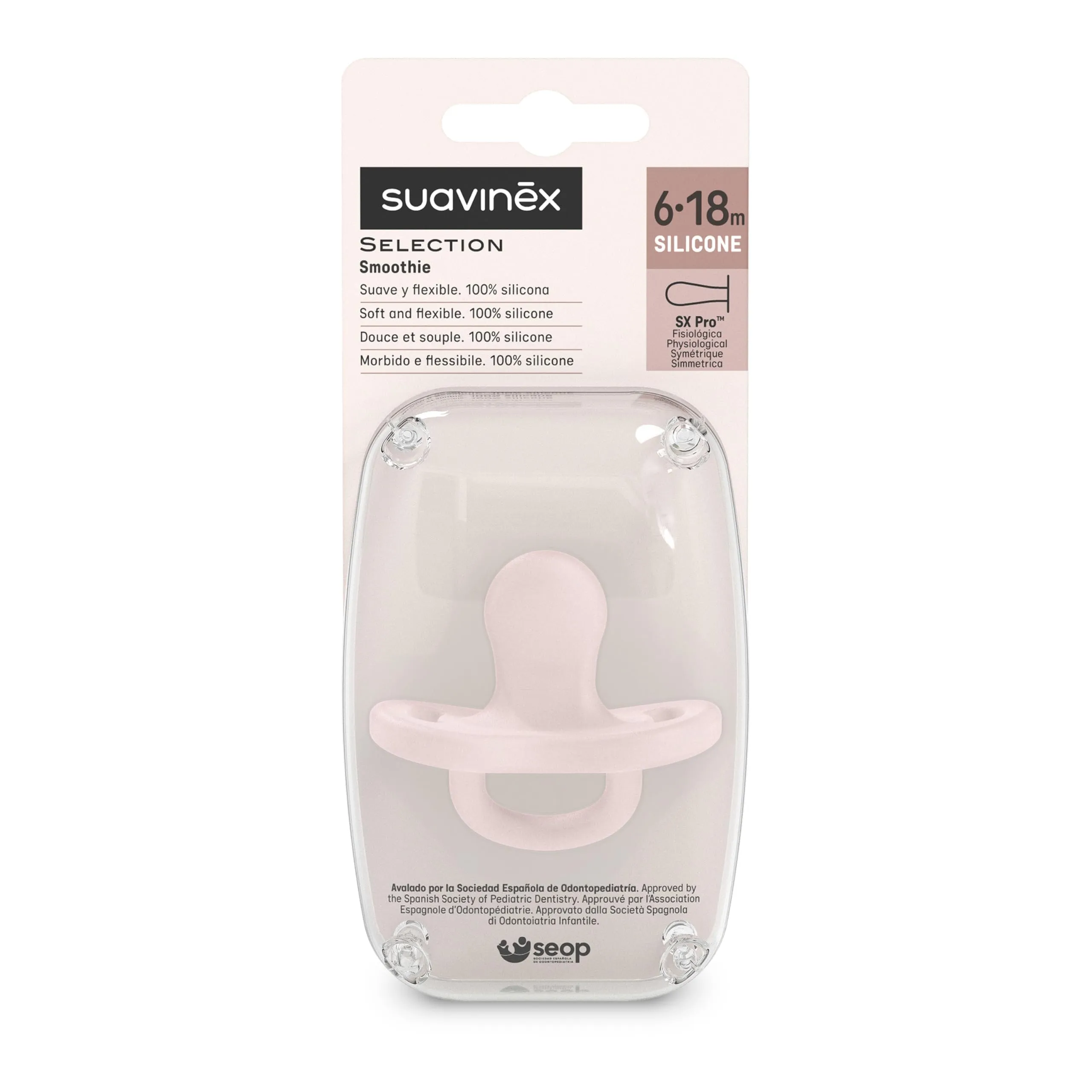 Suavinex SX Pro Silicone Pacifier, 6-18 Months, Acqua di Rose - immagine 7