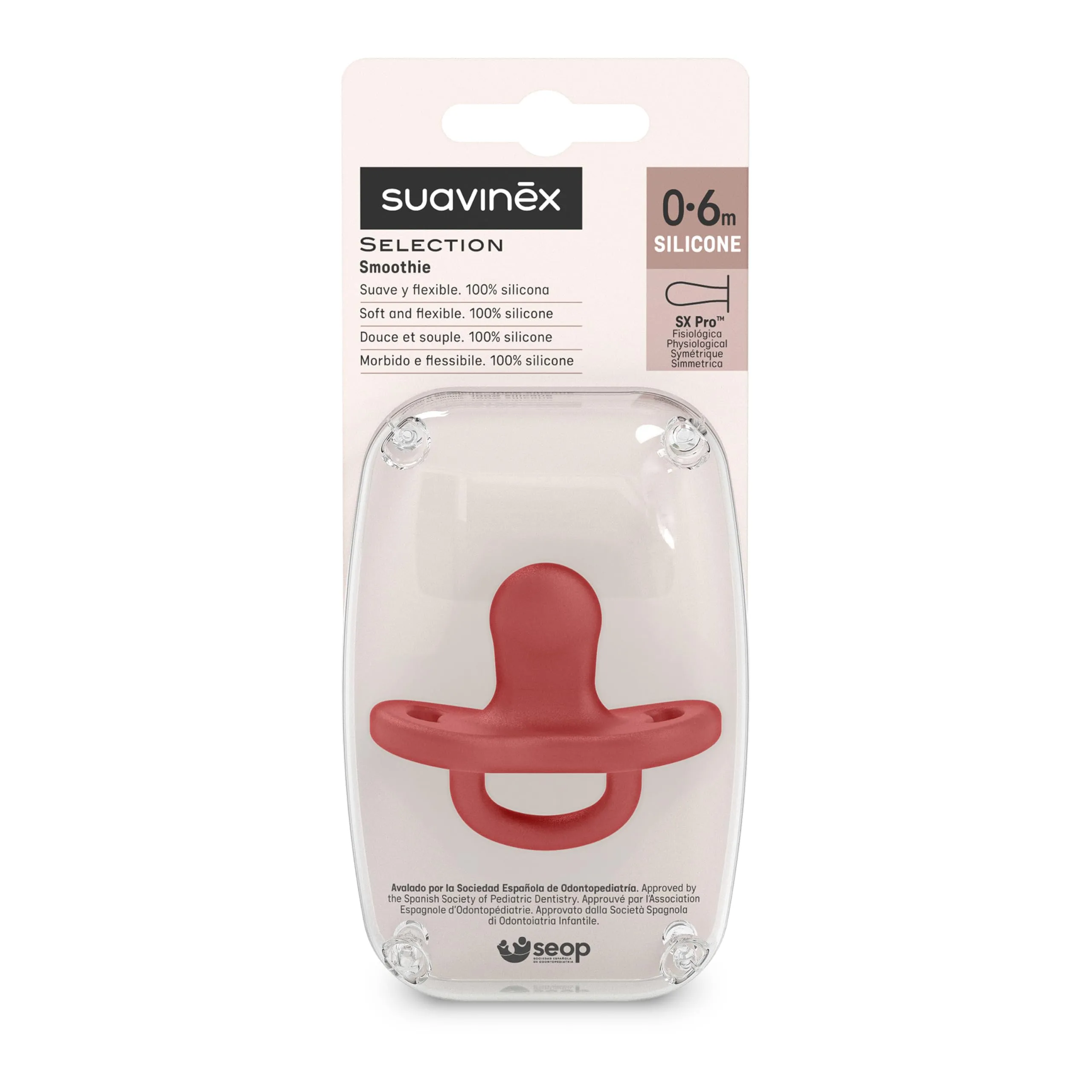 Suavinex Colour Essence Silicone Pacifier, 0-6 Months, Chili Pepper - immagine 6