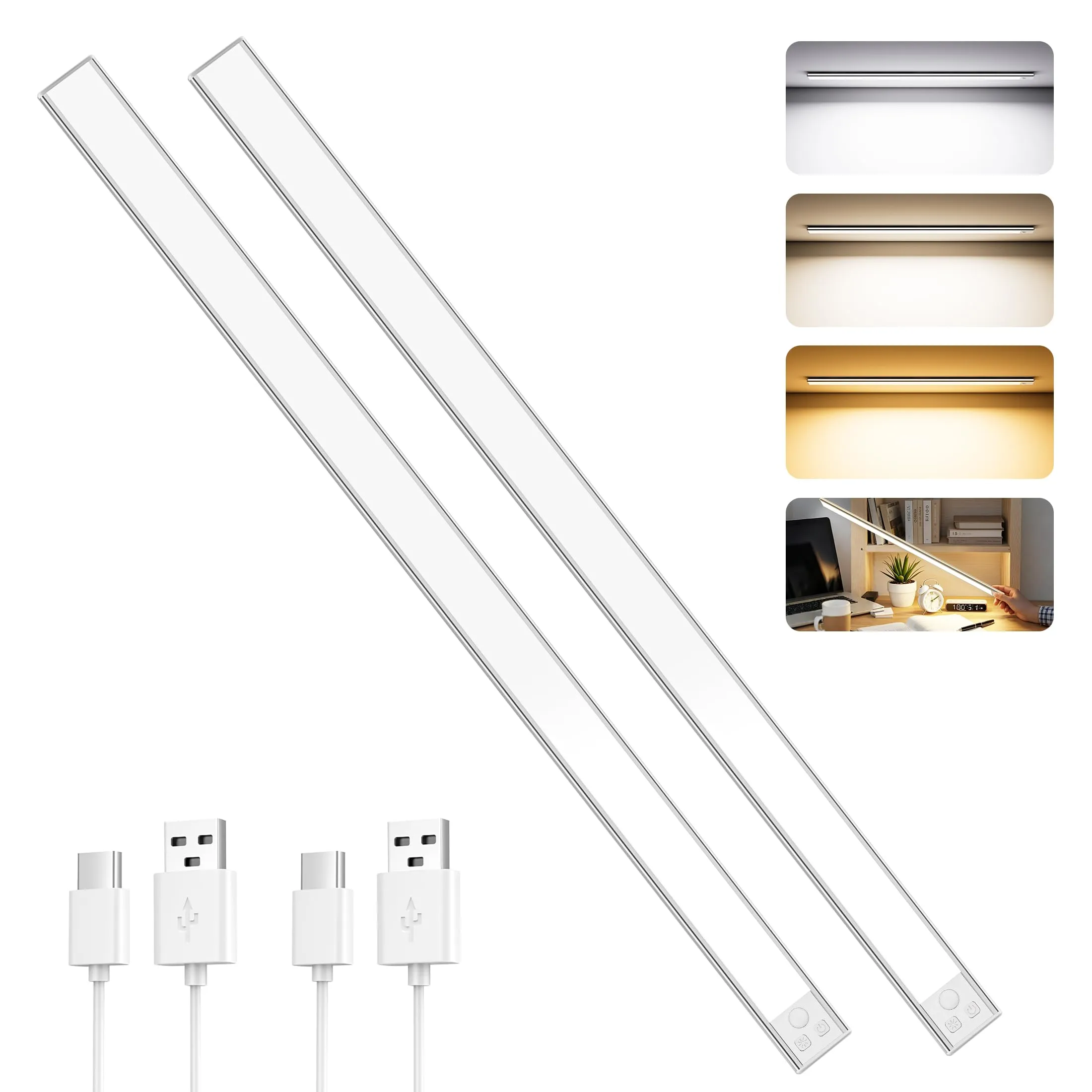 OUILA Luce Armadio LED con Sensore di Movimento, 60cm-2Pcs, GLS-C019 - immagine 1