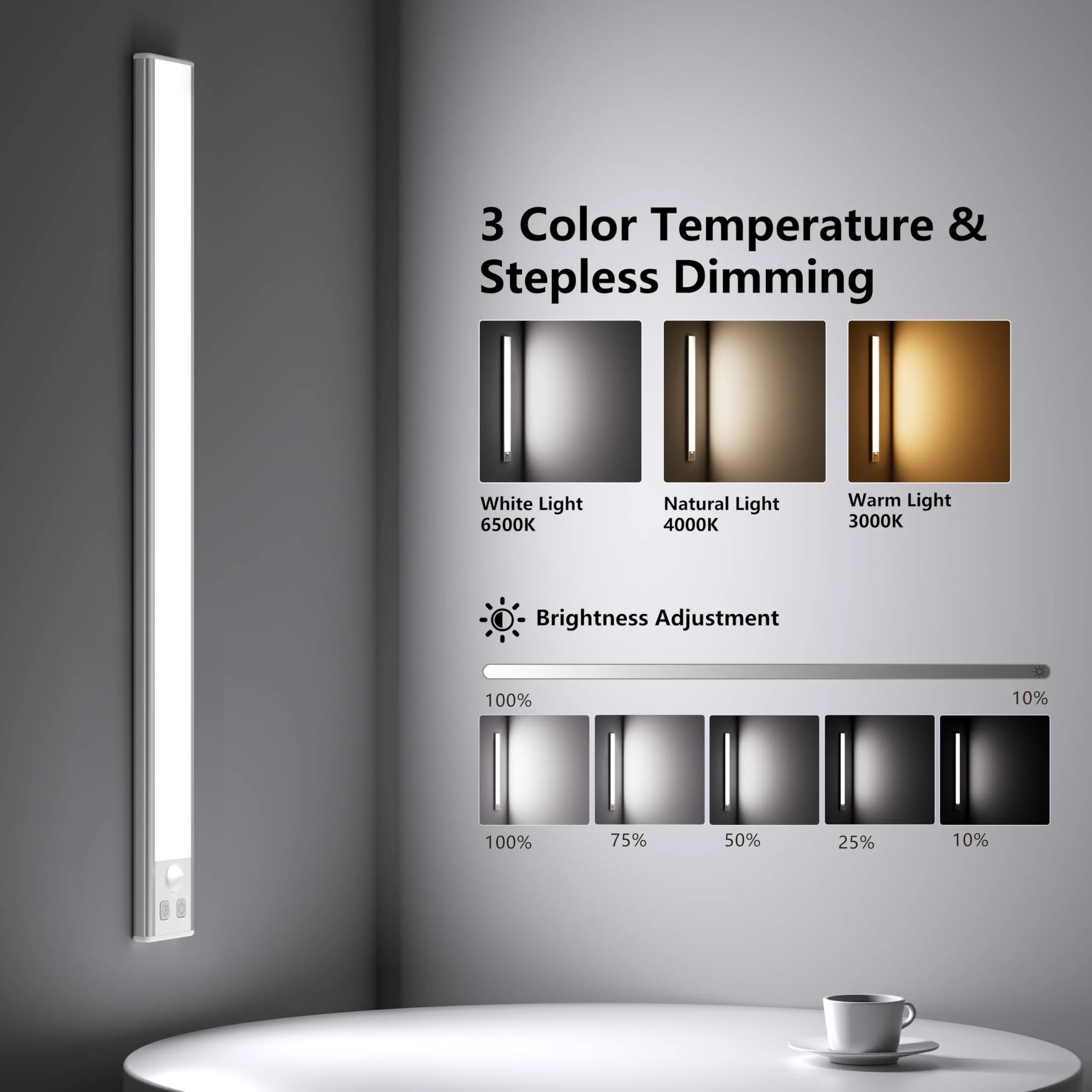 OUILA Luce Armadio LED con Sensore di Movimento, 60cm-2Pcs, GLS-C019 - immagine 2