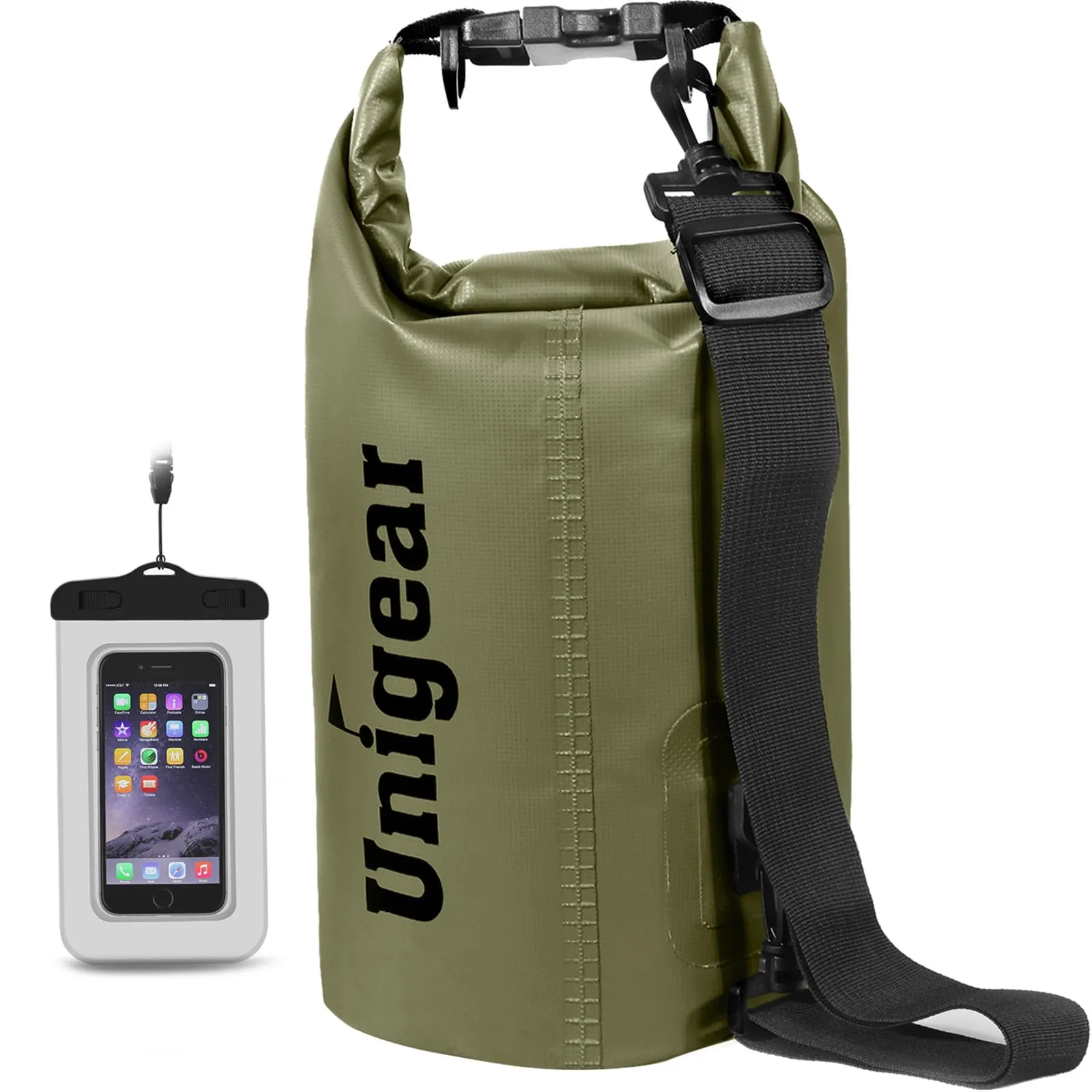 Unigear Borsa Impermeabile Dry Bag 55L Verde Militare - immagine 1