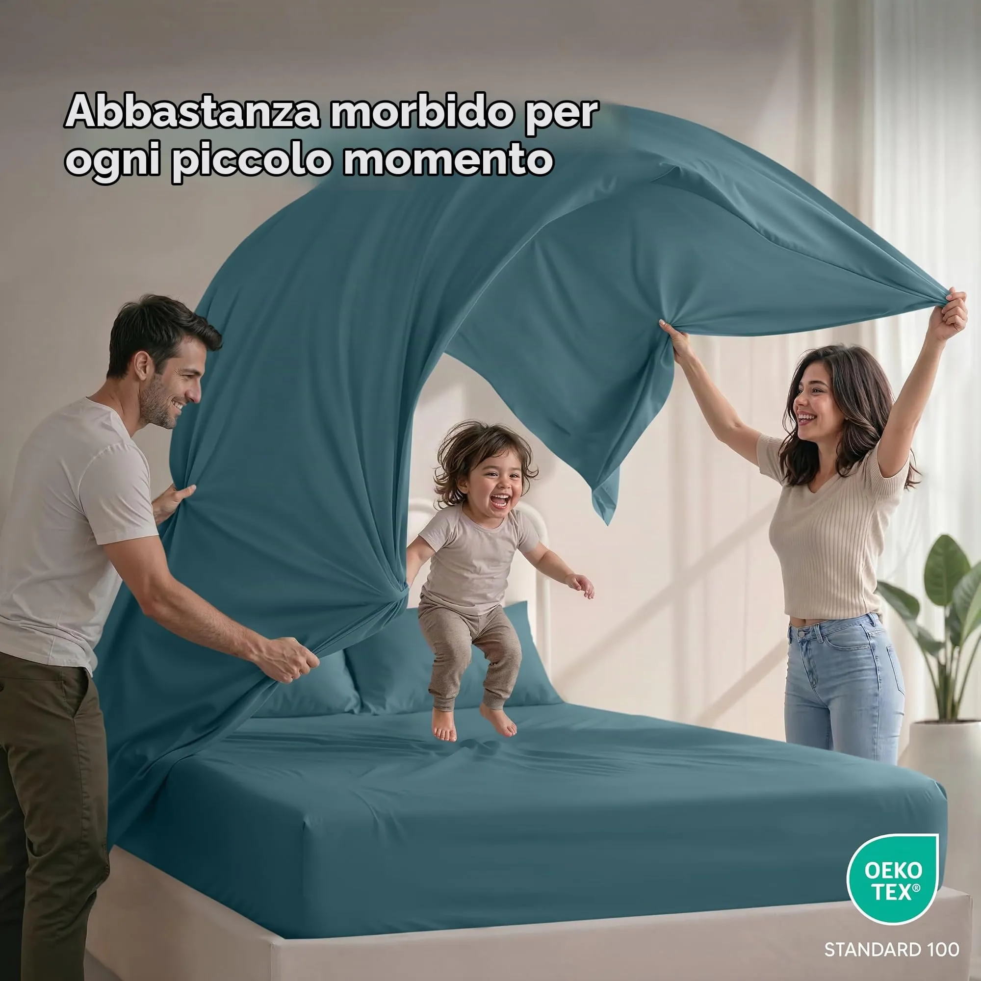 Utopia Bedding Set Lenzuola Queen Size, 4 Pezzi, Microfibra Traspirante, Blu Cielo - immagine 5