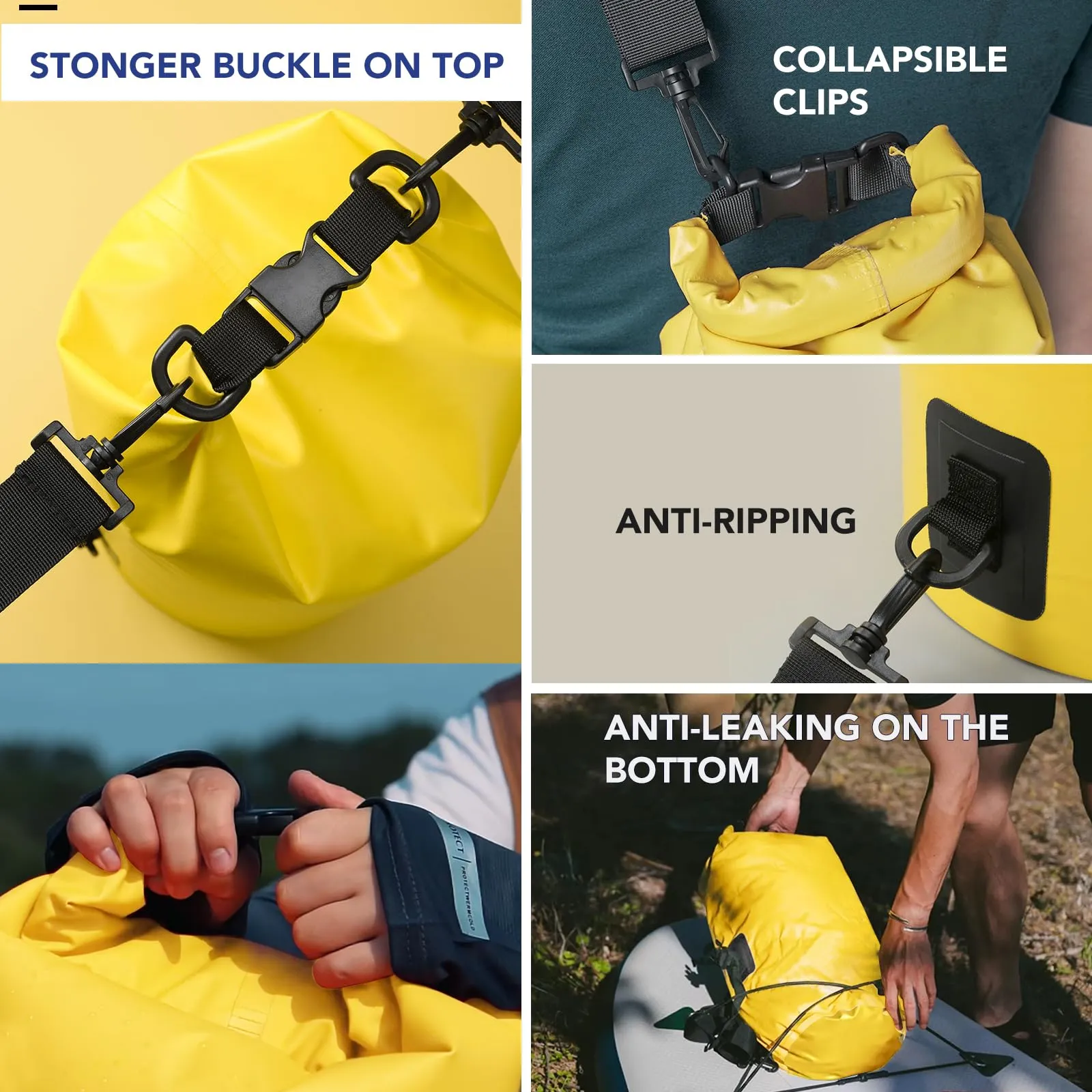 Unigear Borsa Impermeabile Dry Bag 55L Giallo Brillante - immagine 4