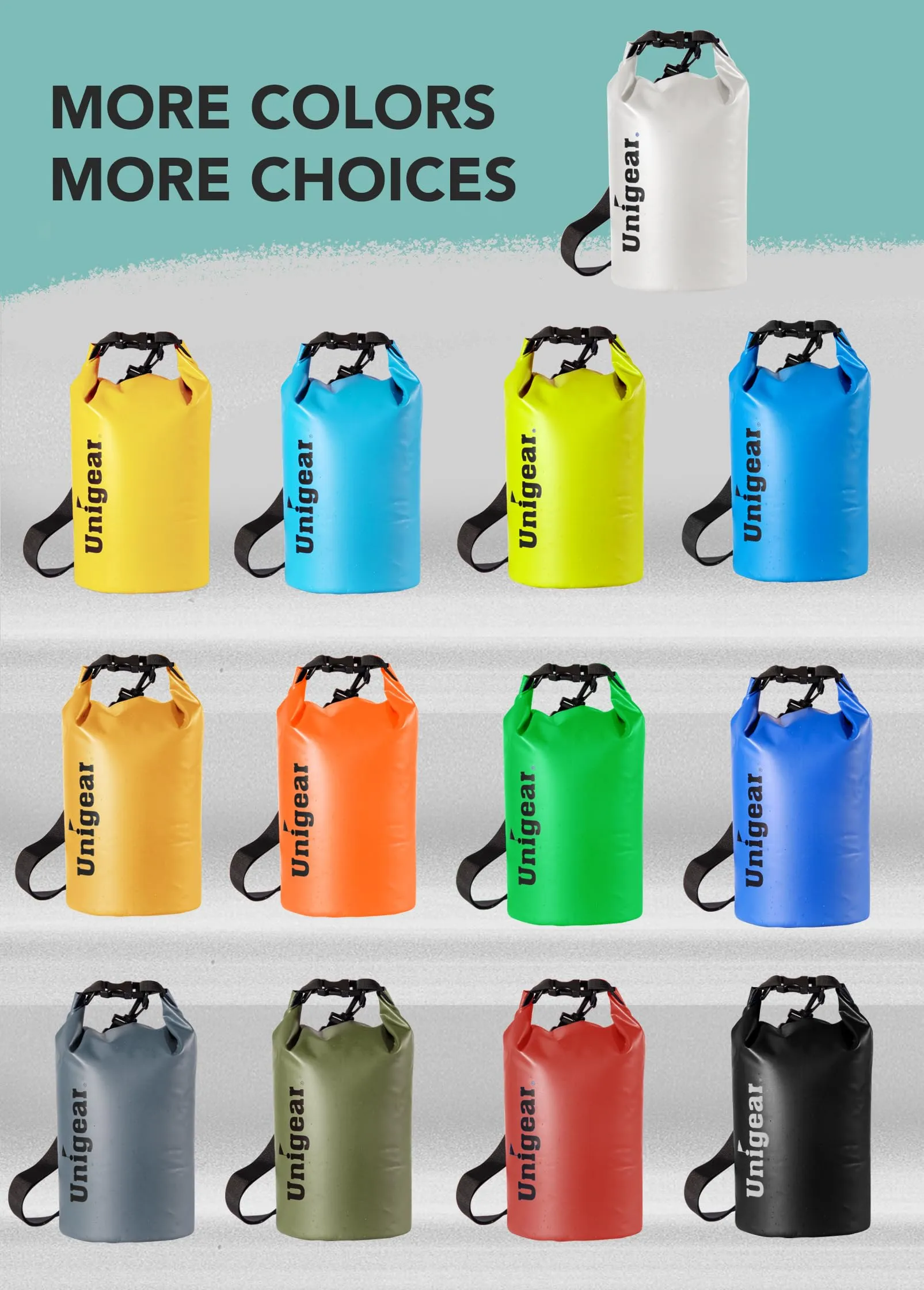 Unigear Borsa Impermeabile Dry Bag 55L Giallo Brillante - immagine 5