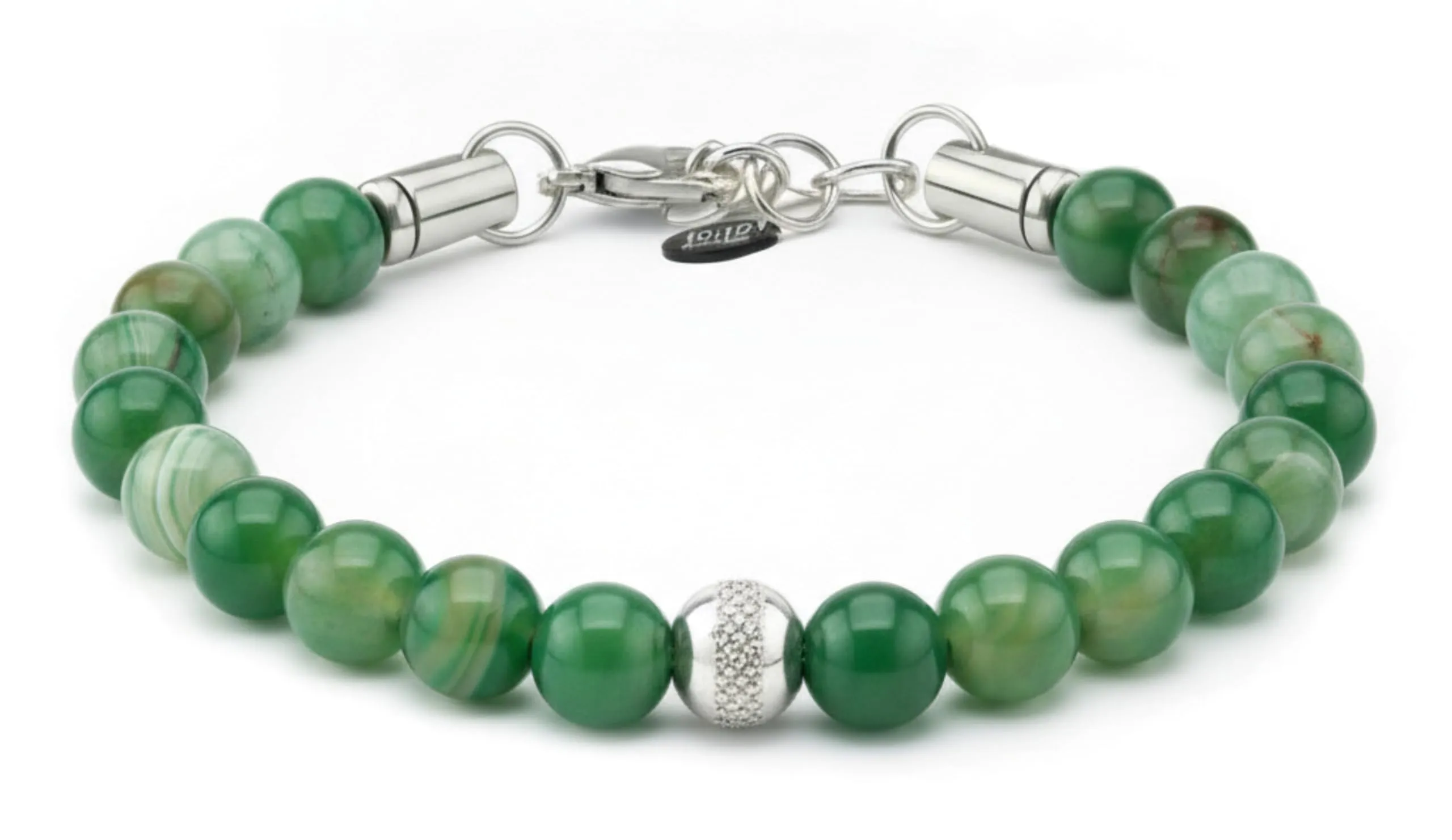 10:10 Bracciale Uomo in Agata Verde 8mm - Made in Italy - immagine 6