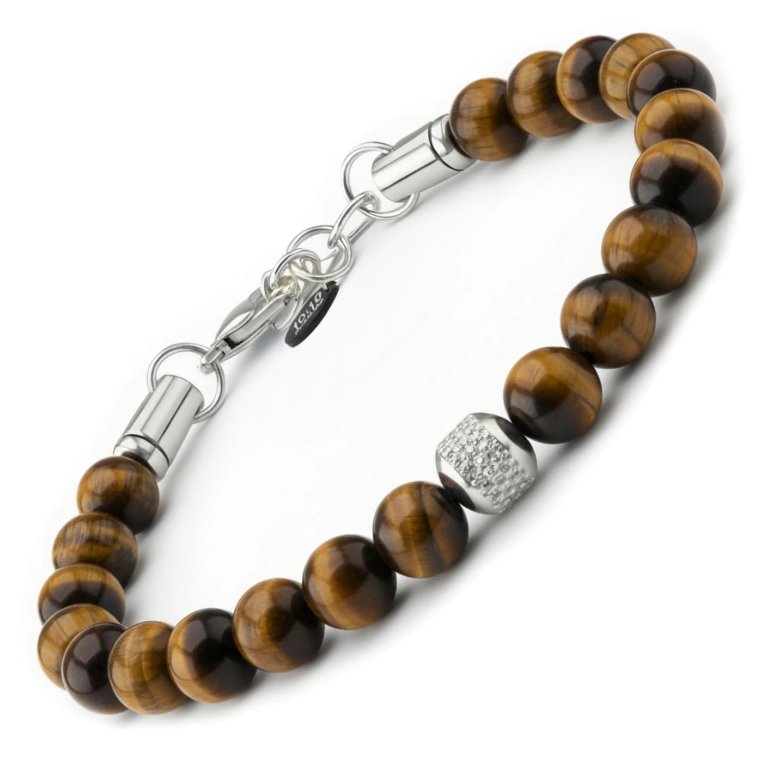 10:10 Bracciale Uomo in Pietre Naturali Occhio di Tigre 8mm - Made in Italy - immagine 1