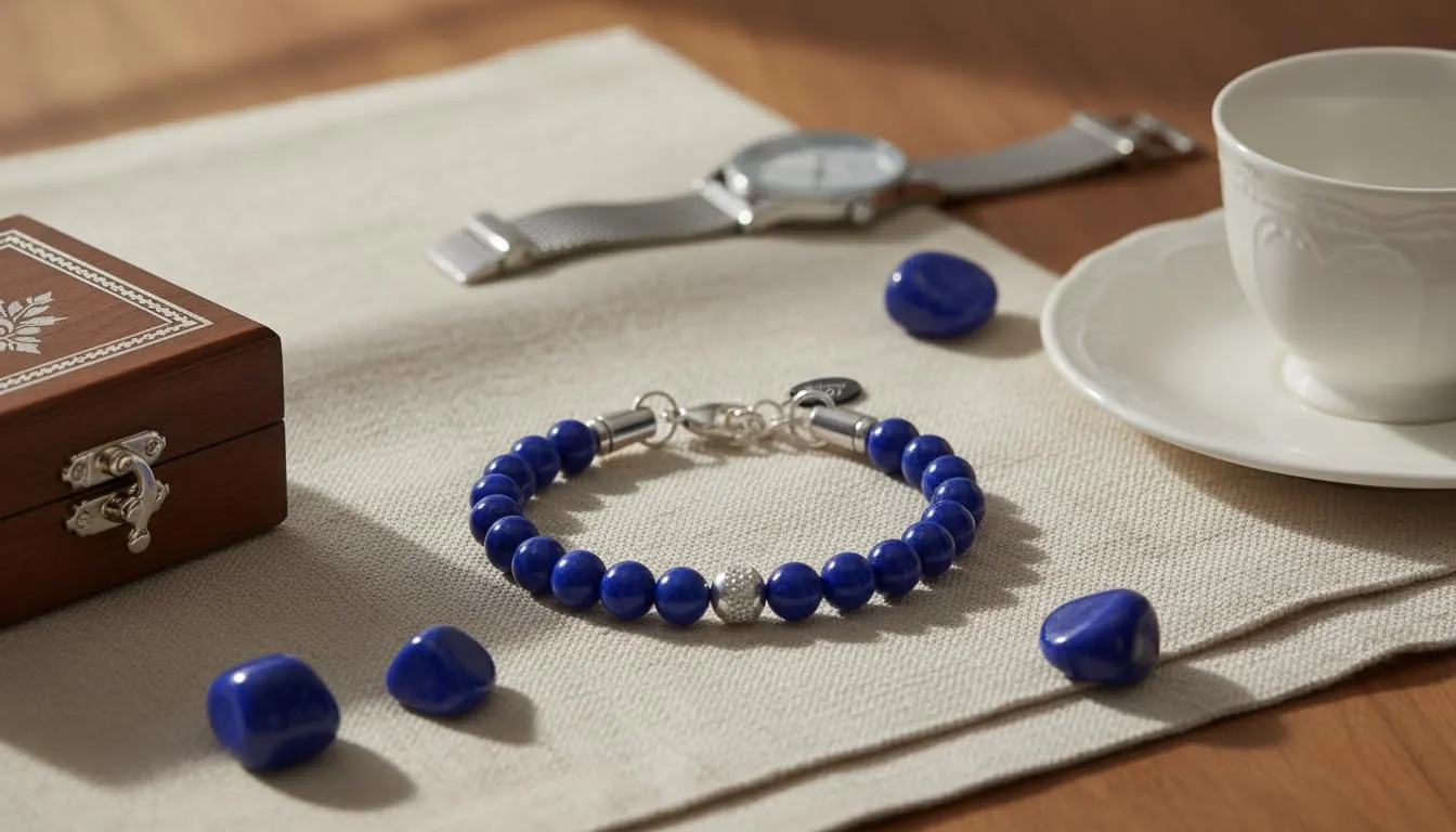 10:10 Bracciale Uomo in Pietre Naturali Lapislazzuli Blu 8mm - Made in Italy - immagine 4