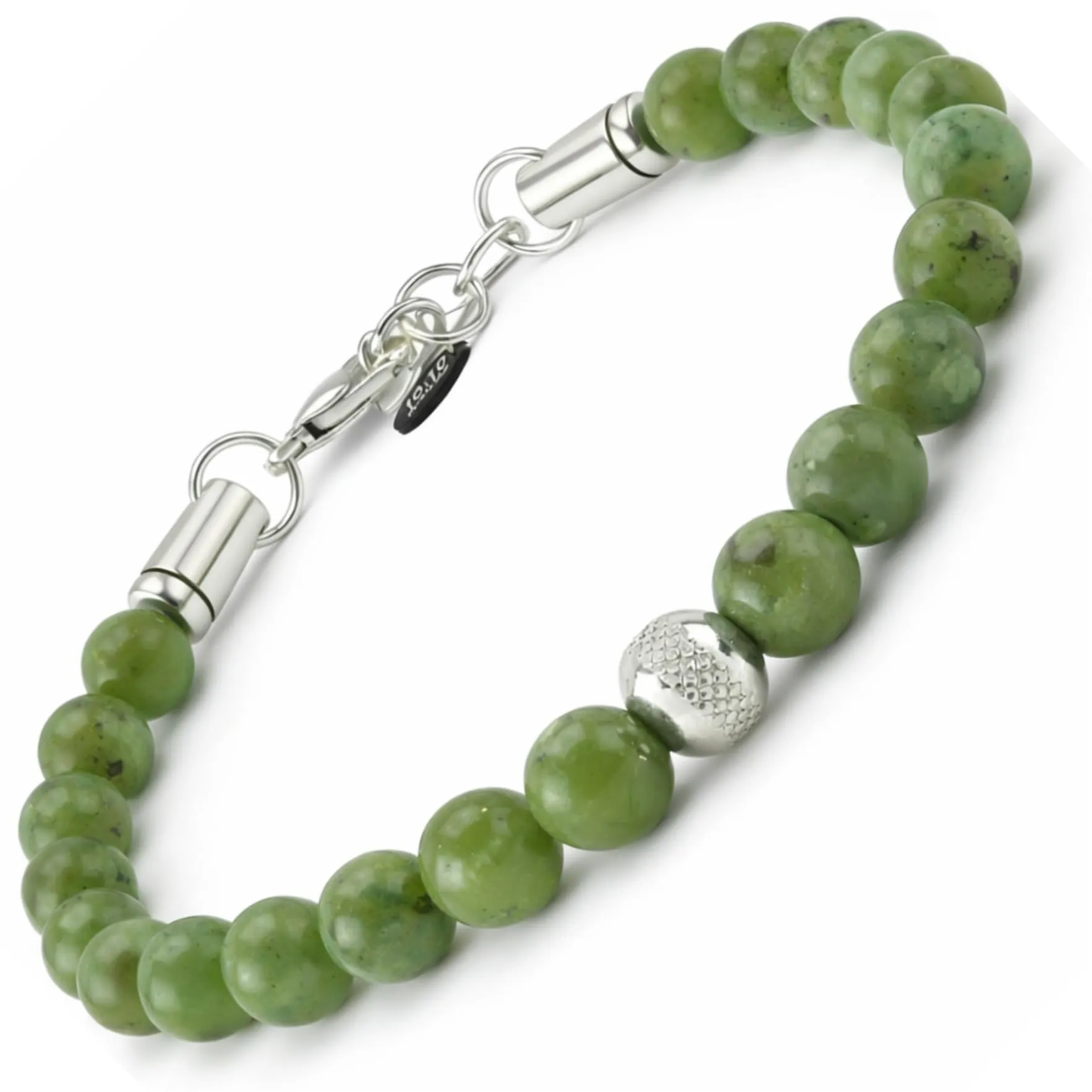 10:10 Bracciale Uomo in Giada Verde 8mm - Made in Italy - immagine 1