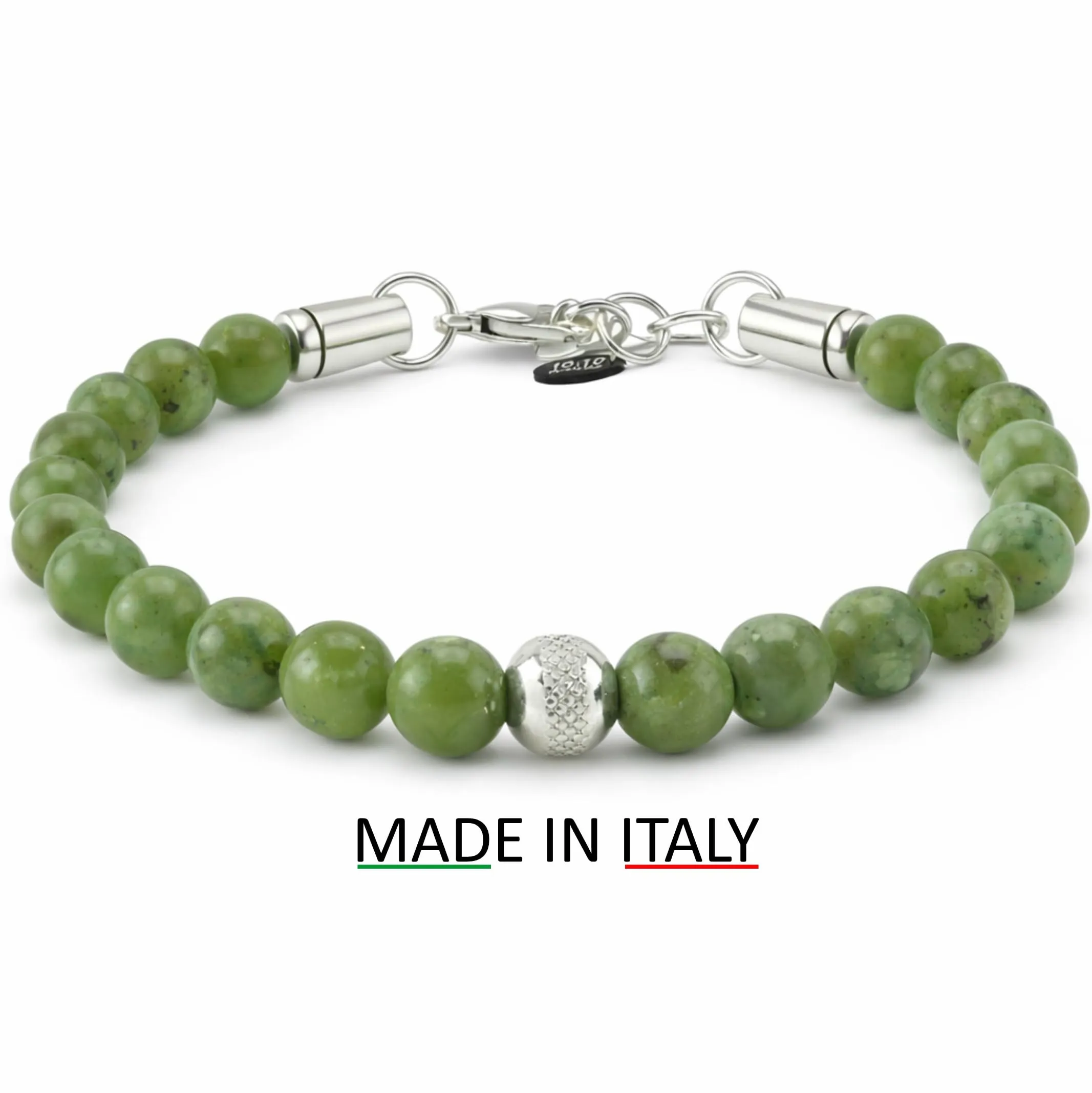 10:10 Bracciale Uomo in Giada Verde 8mm - Made in Italy - immagine 4