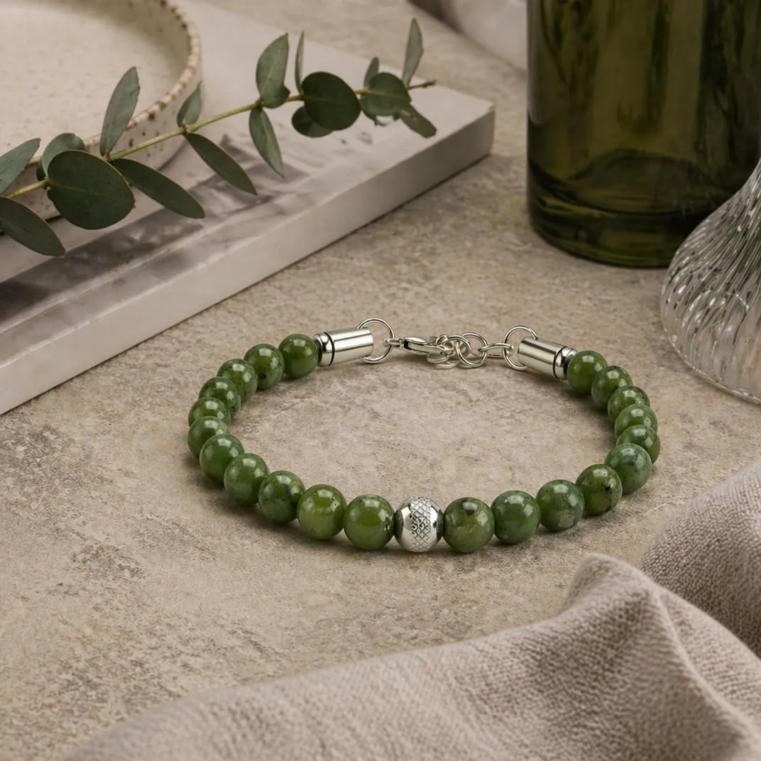 10:10 Bracciale Uomo in Giada Verde 8mm - Made in Italy - immagine 6
