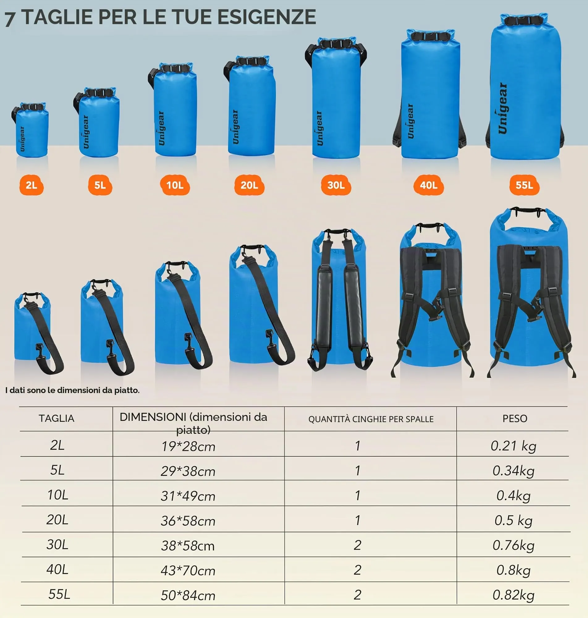 Unigear Borsa Impermeabile Dry Bag 20L - immagine 3