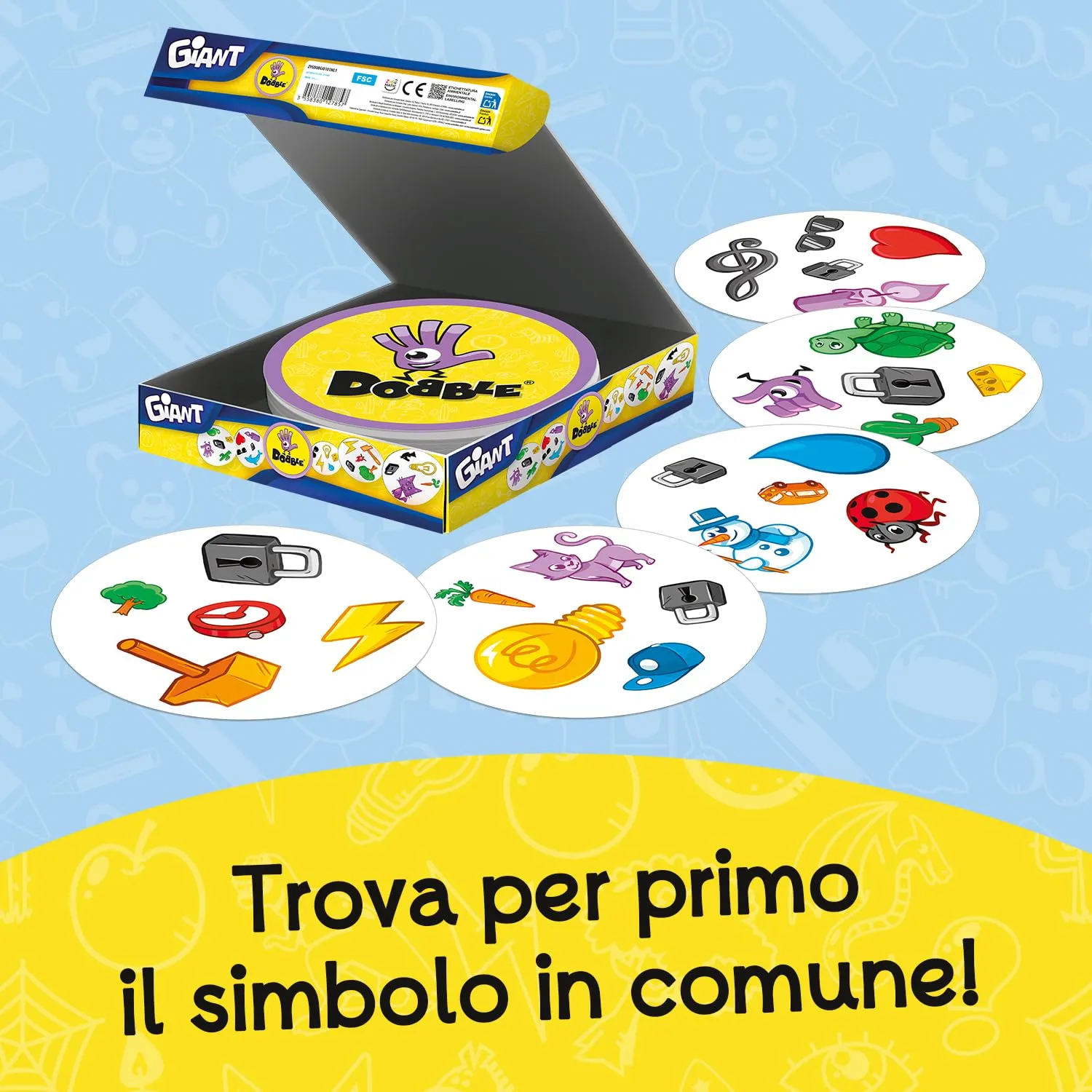 Asmodee Dobble Giant - Gioco da Tavolo per 2-12 Giocatori, 6+ Anni, Edizione Multilingua - immagine 2