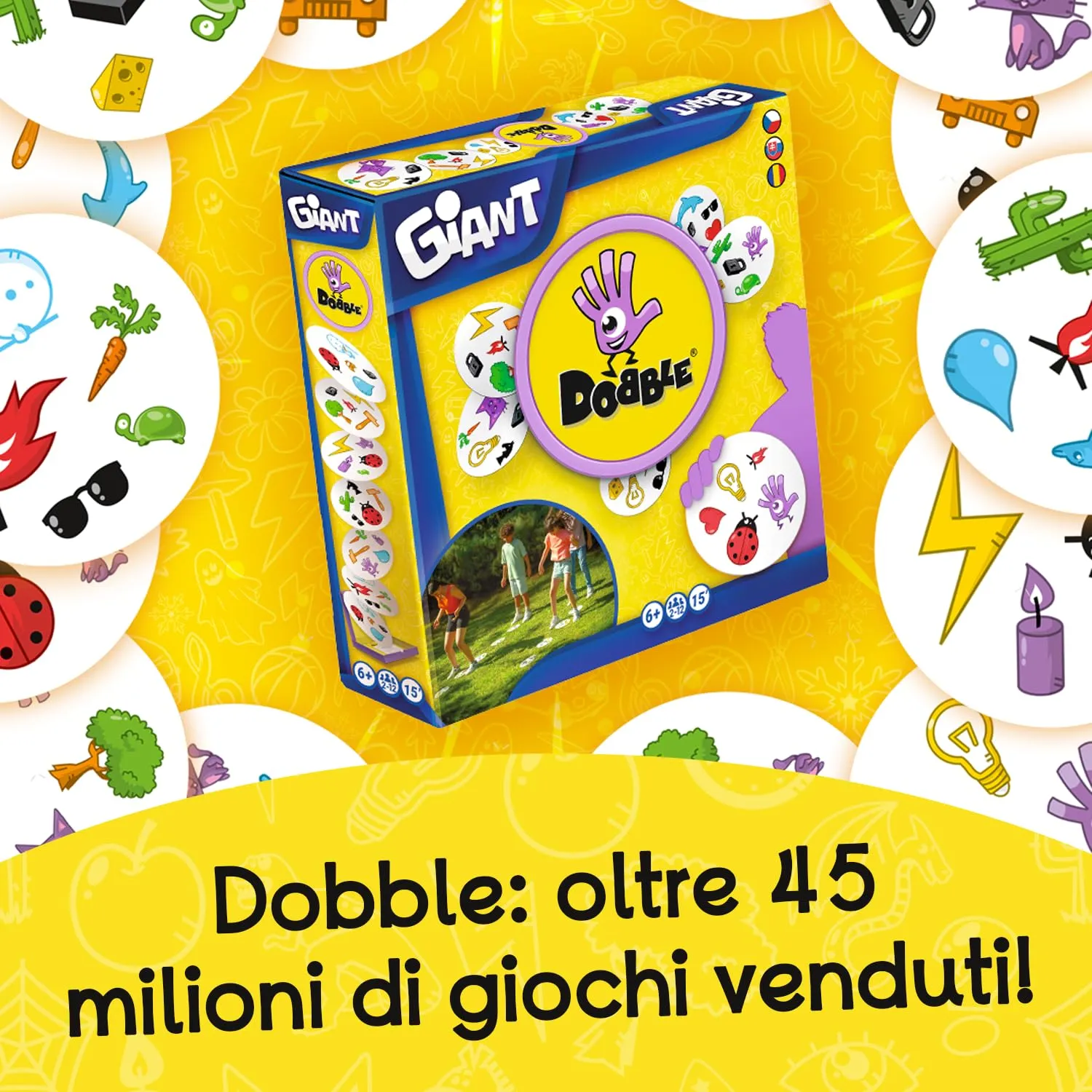 Asmodee Dobble Giant - Gioco da Tavolo per 2-12 Giocatori, 6+ Anni, Edizione Multilingua - immagine 5