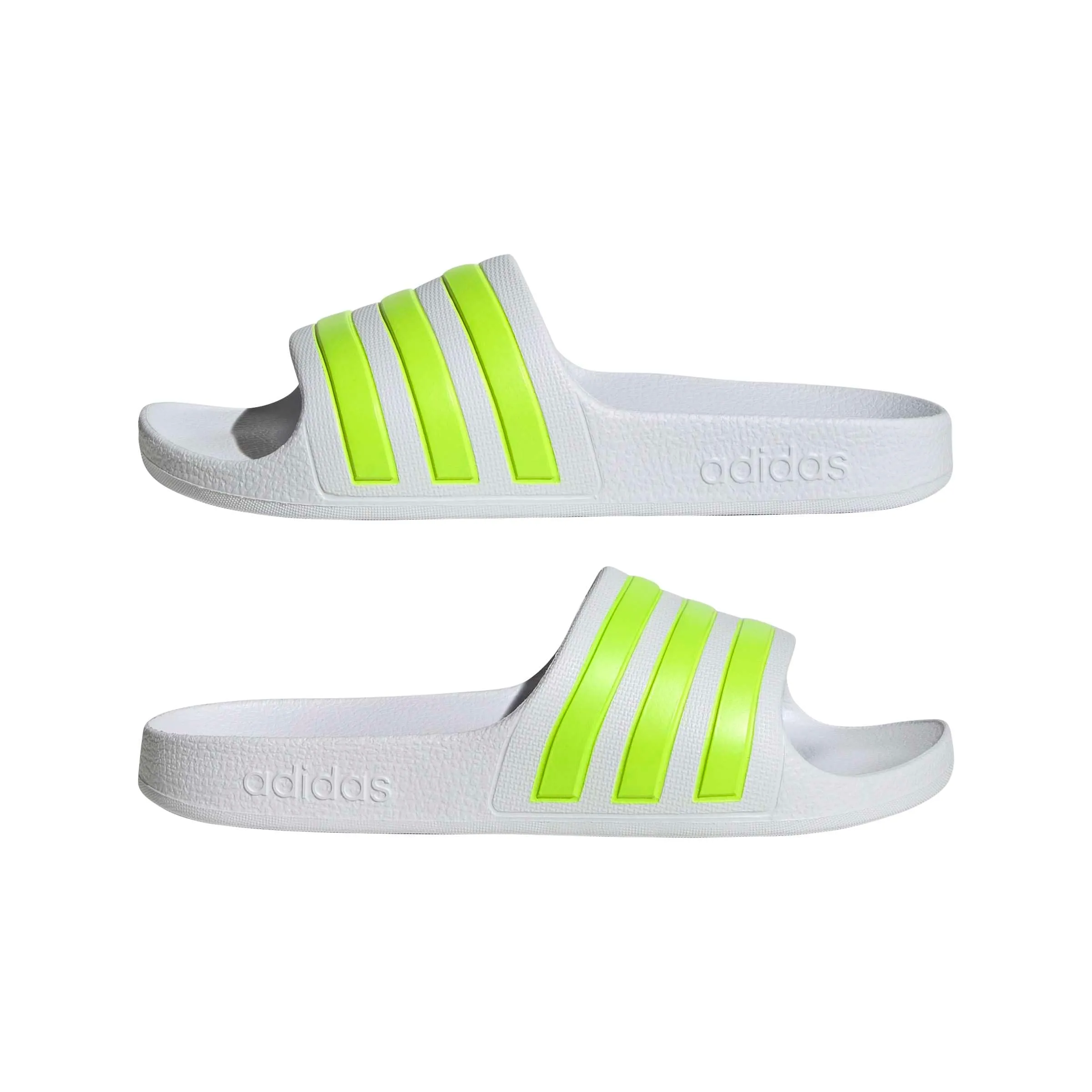adidas Adilette Aqua Slides Kids, Ftwr White/Solar Slime/Ftwr White, 31 EU - immagine 7