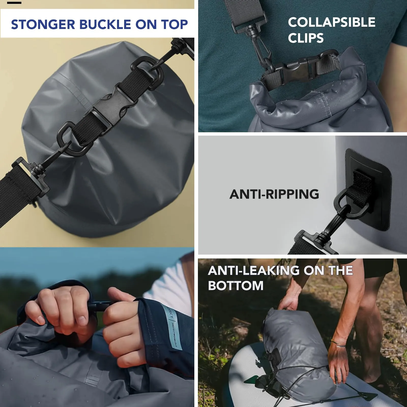 Unigear Borsa Impermeabile Dry Bag 55L Grigio - immagine 3