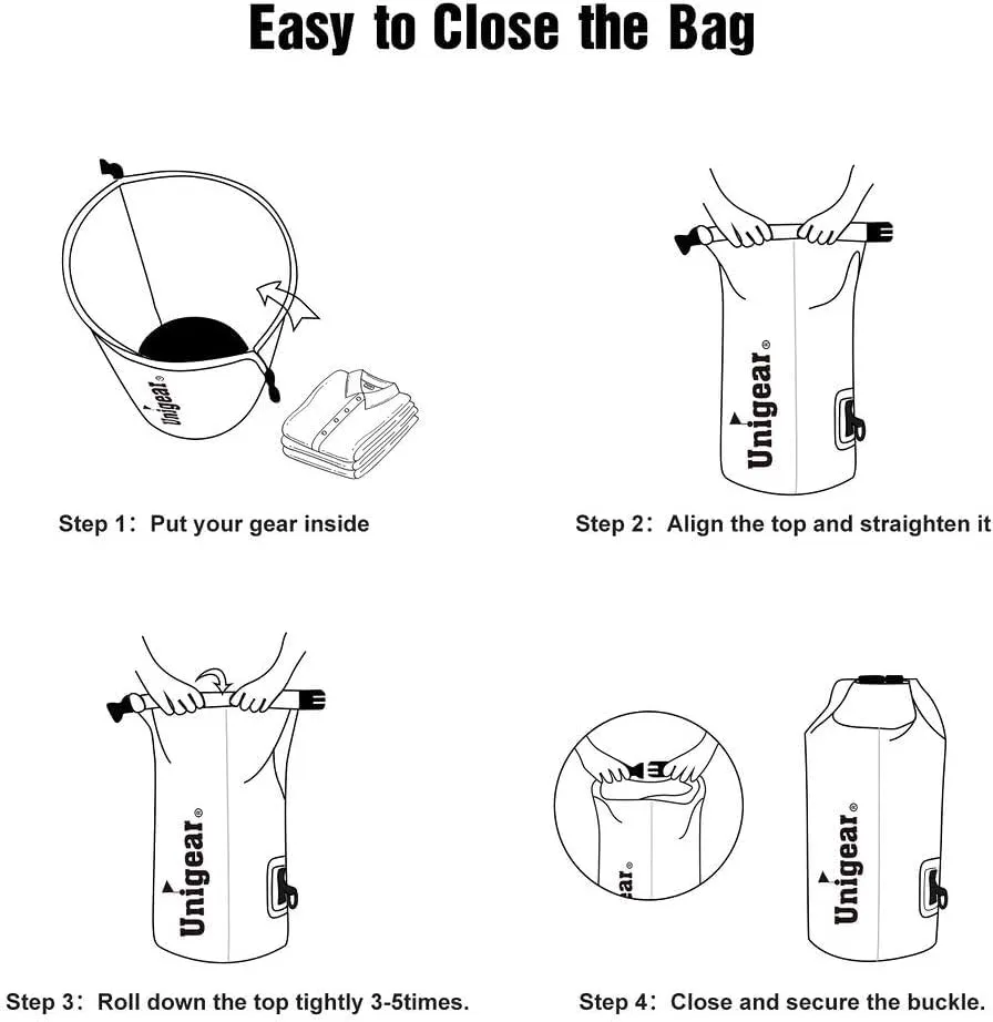 Unigear Borsa Impermeabile Dry Bag 55L Grigio - immagine 4