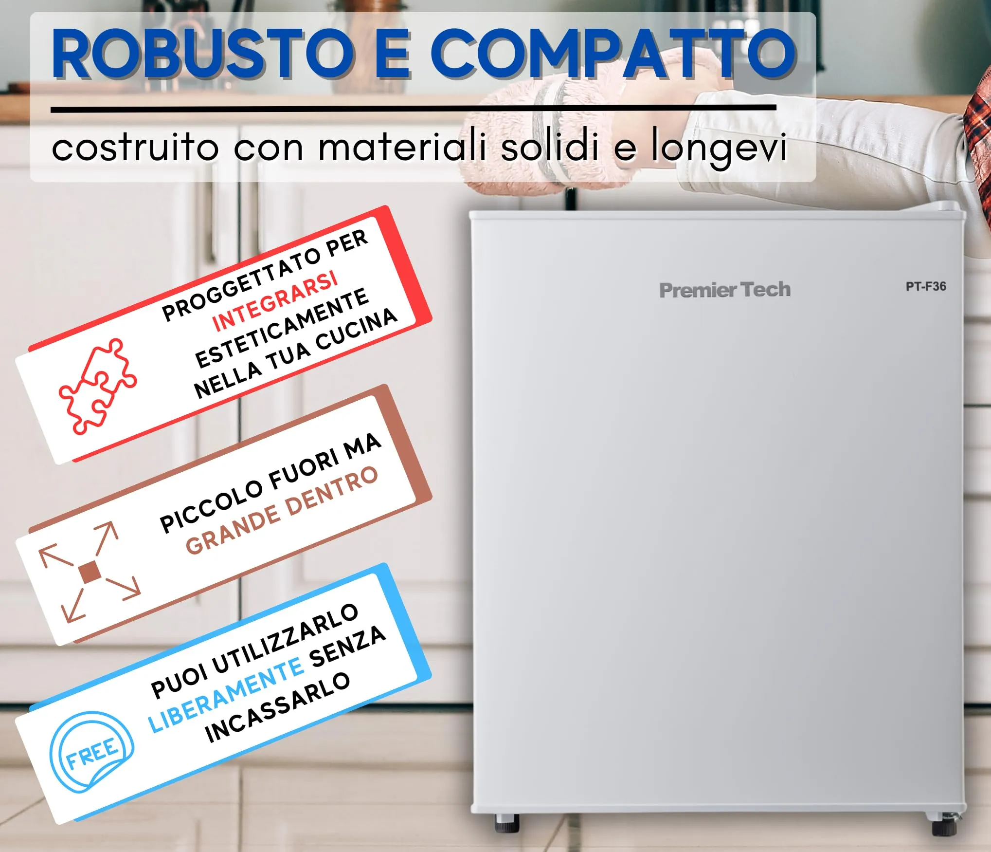 PremierTech Mini Frigo Bar 36 Litri Bianco PT-F36 - immagine 6