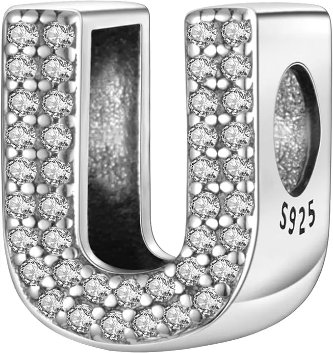 Symretie Bead Charm Ciondolo Argento Sterling 925 con Cubic Zirconia per Braccialetti e Collane Europee - immagine 1