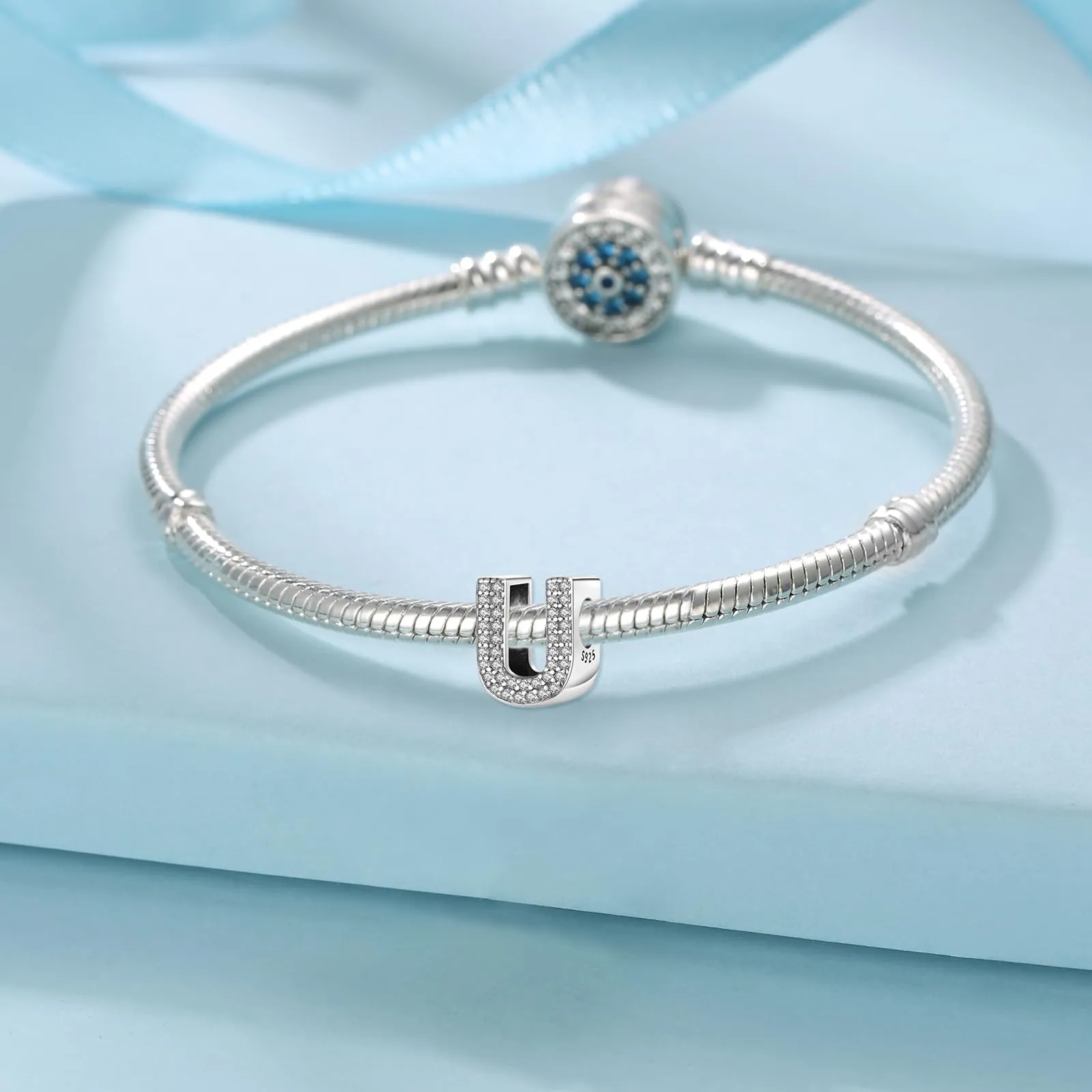 Symretie Bead Charm Ciondolo Argento Sterling 925 con Cubic Zirconia per Braccialetti e Collane Europee - immagine 4