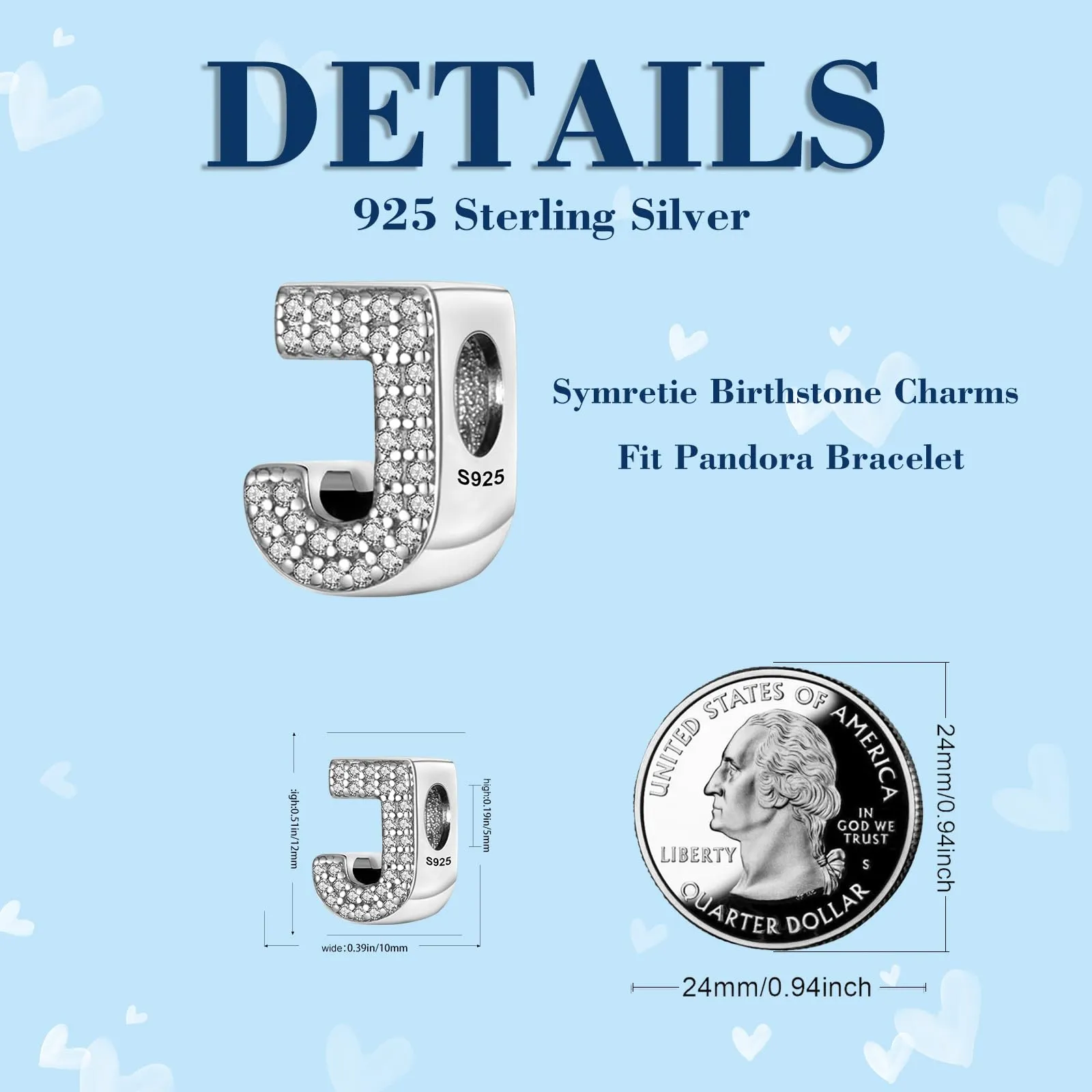 Symretie Bead Charm in Argento Sterling 925 con Cubic Zirconia per Braccialetti e Collane Europee - immagine 4