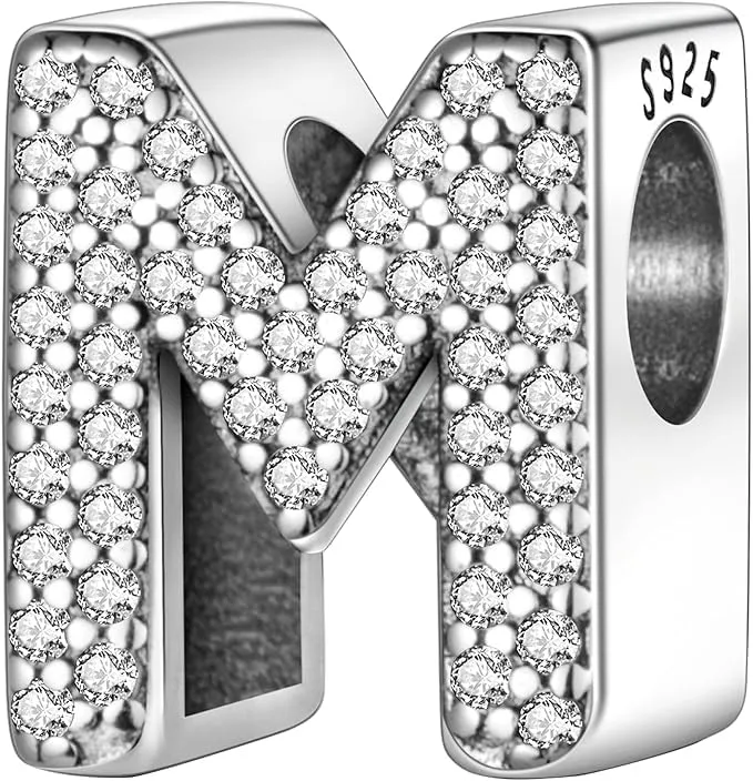 Symretie Bead Charm Ciondolo Argento Sterling 925 con Cubic Zirconia per Braccialetti e Collane Europei - immagine 1