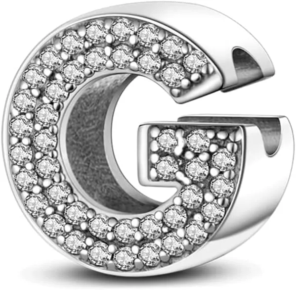 Symretie Bead Charm Ciondolo Argento Sterling 925 con Cubic Zirconia per Braccialetti e Collane Europei - immagine 1