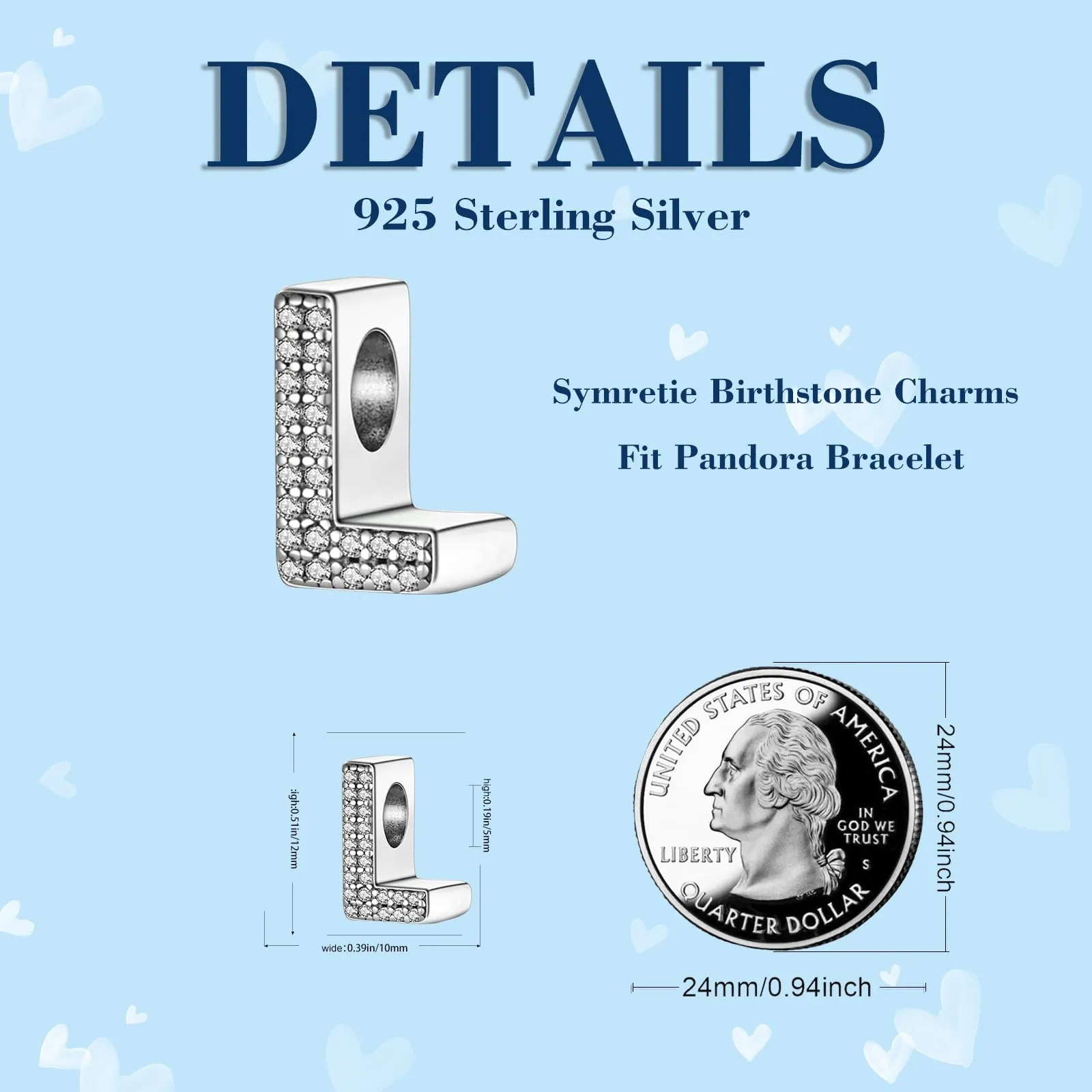 Symretie Bead Charm Ciondolo Argento Sterling 925 con Cubic Zirconia per Braccialetti e Collane Europee - immagine 4