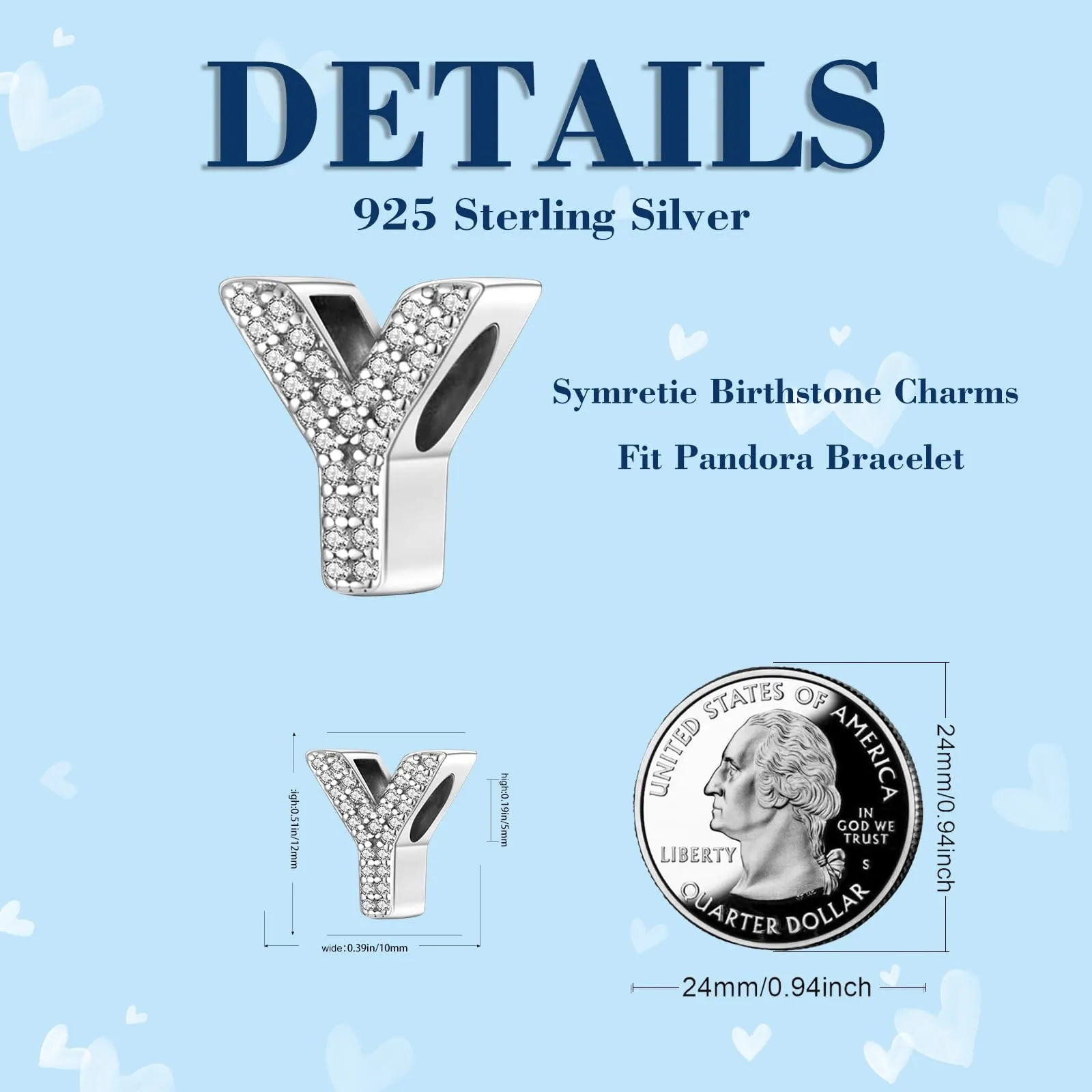Symretie Bead Charm Ciondolo Argento Sterling 925 con Cubic Zirconia per Braccialetti e Collane Europee - immagine 2