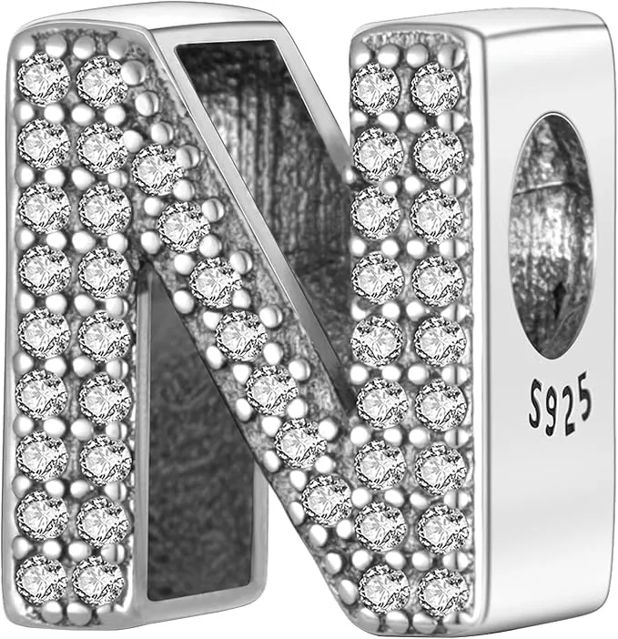 Symretie Bead Charm Ciondolo Argento Sterling 925 con Cubic Zirconia per Braccialetti e Collane europei - immagine 1