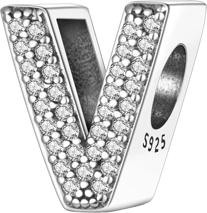Symretie Bead Charm Ciondolo Argento Sterling 925 con Cubic Zirconia per Pandora Braccialetti e Collane europei - immagine 1