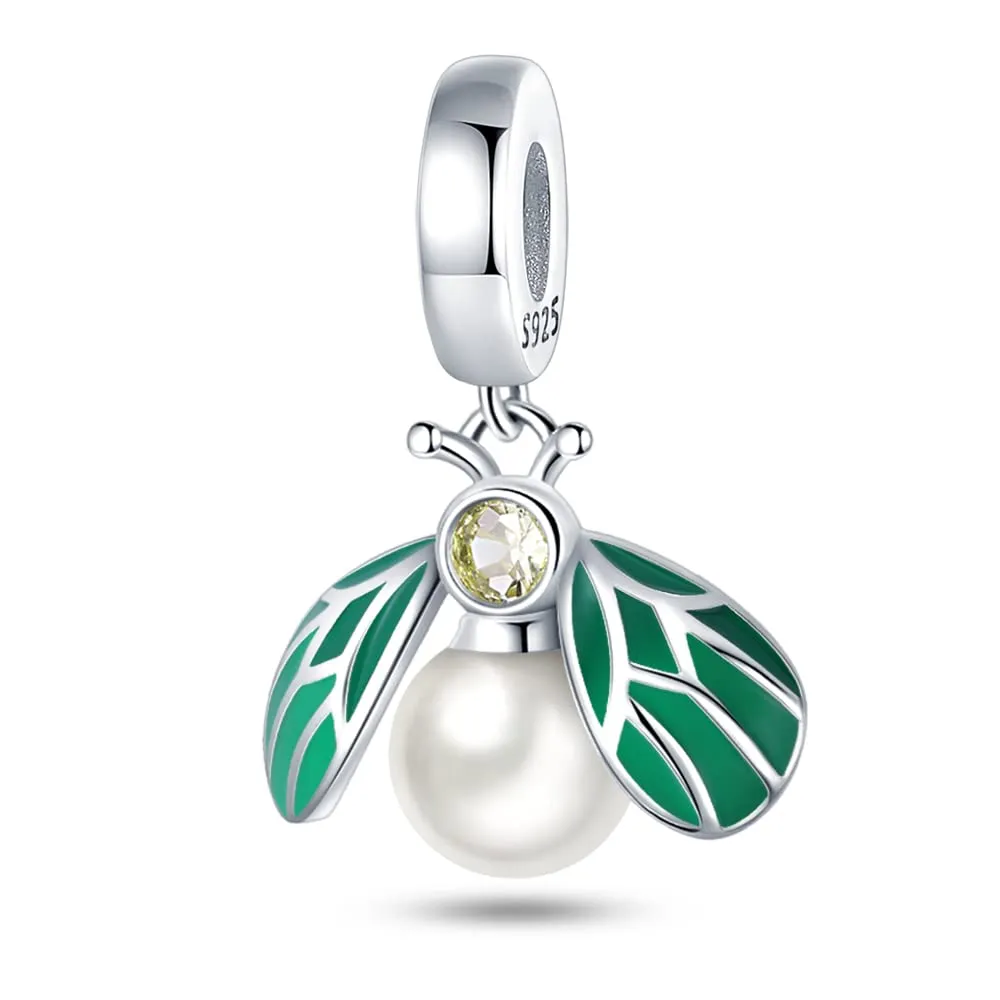 Pandach Bead Charm Ciondolo Argento Sterling 925 con Cubic Zirconia per Braccialetti e Collane Europei - immagine 1