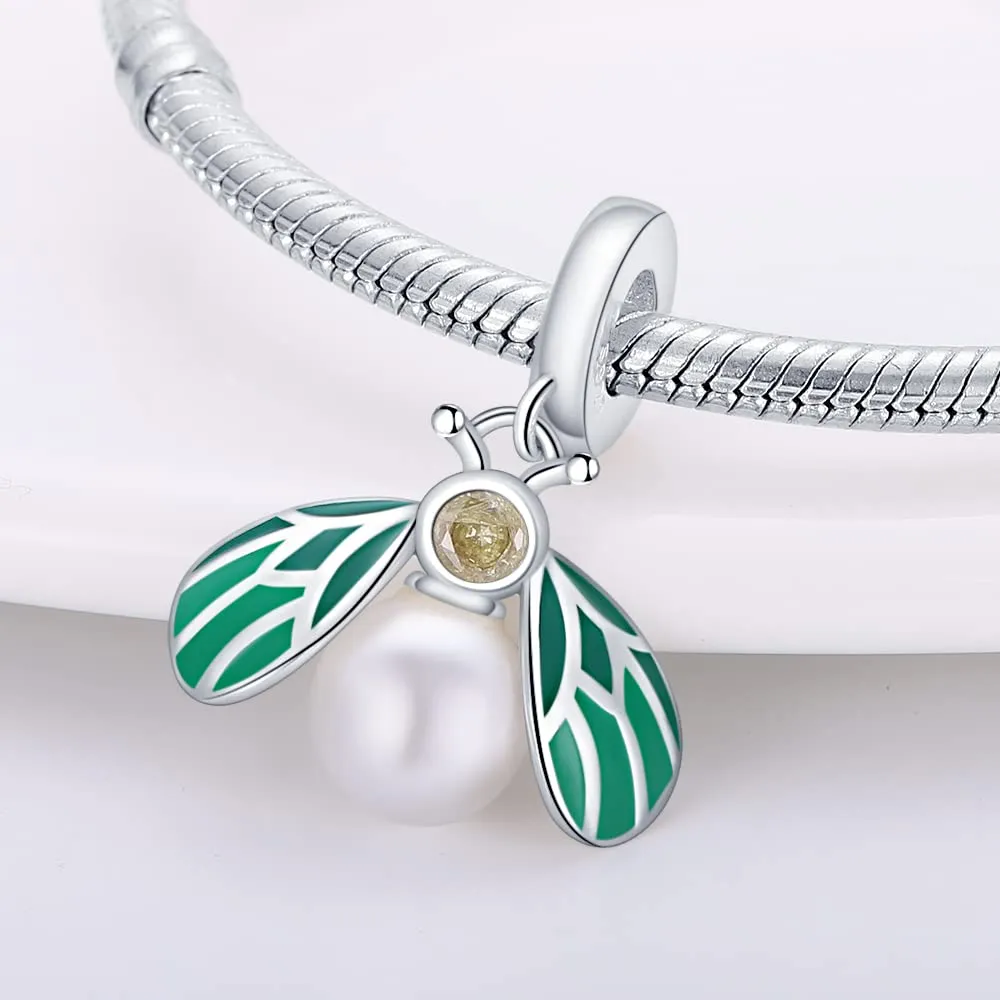 Pandach Bead Charm Ciondolo Argento Sterling 925 con Cubic Zirconia per Braccialetti e Collane Europei - immagine 2