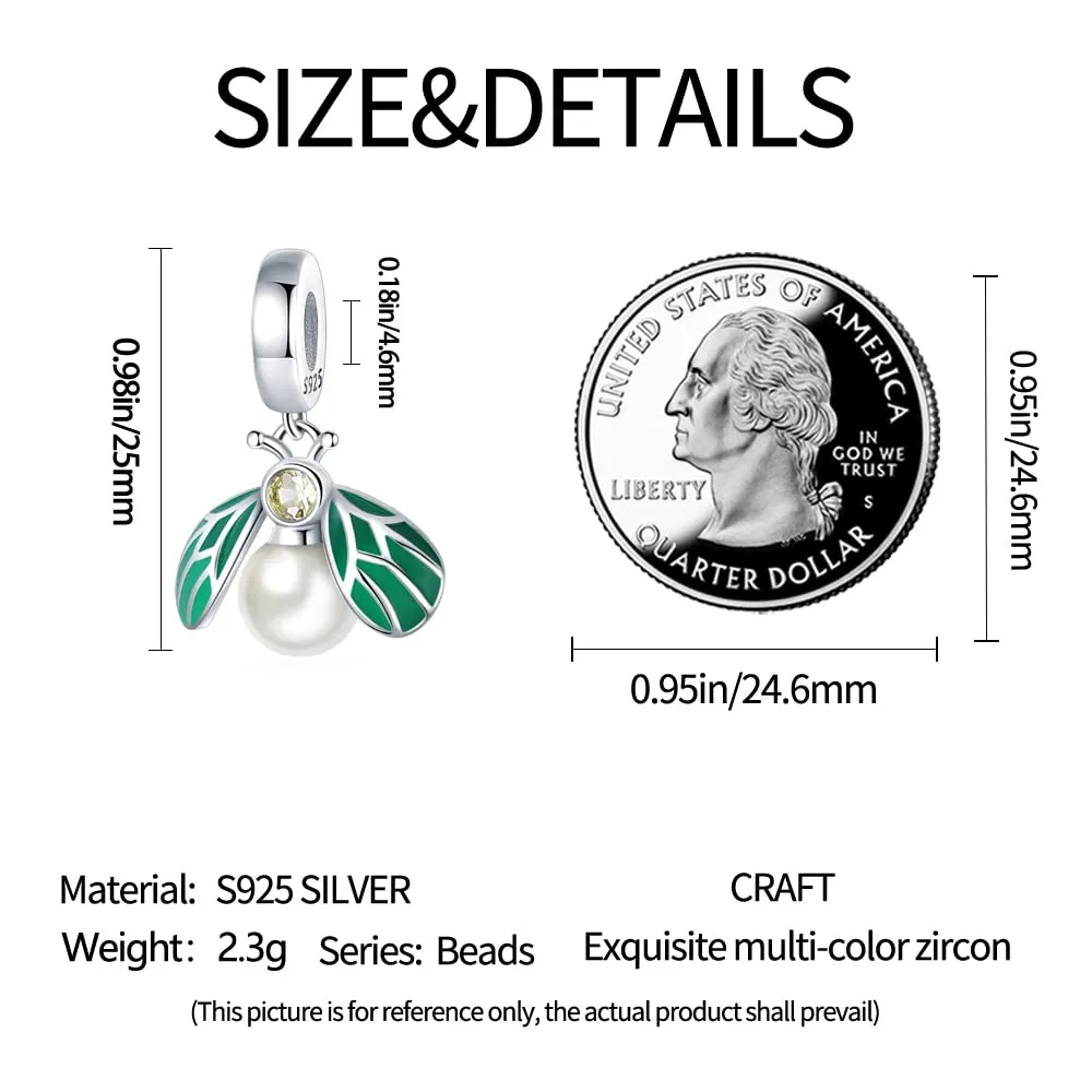 Pandach Bead Charm Ciondolo Argento Sterling 925 con Cubic Zirconia per Braccialetti e Collane Europei - immagine 5