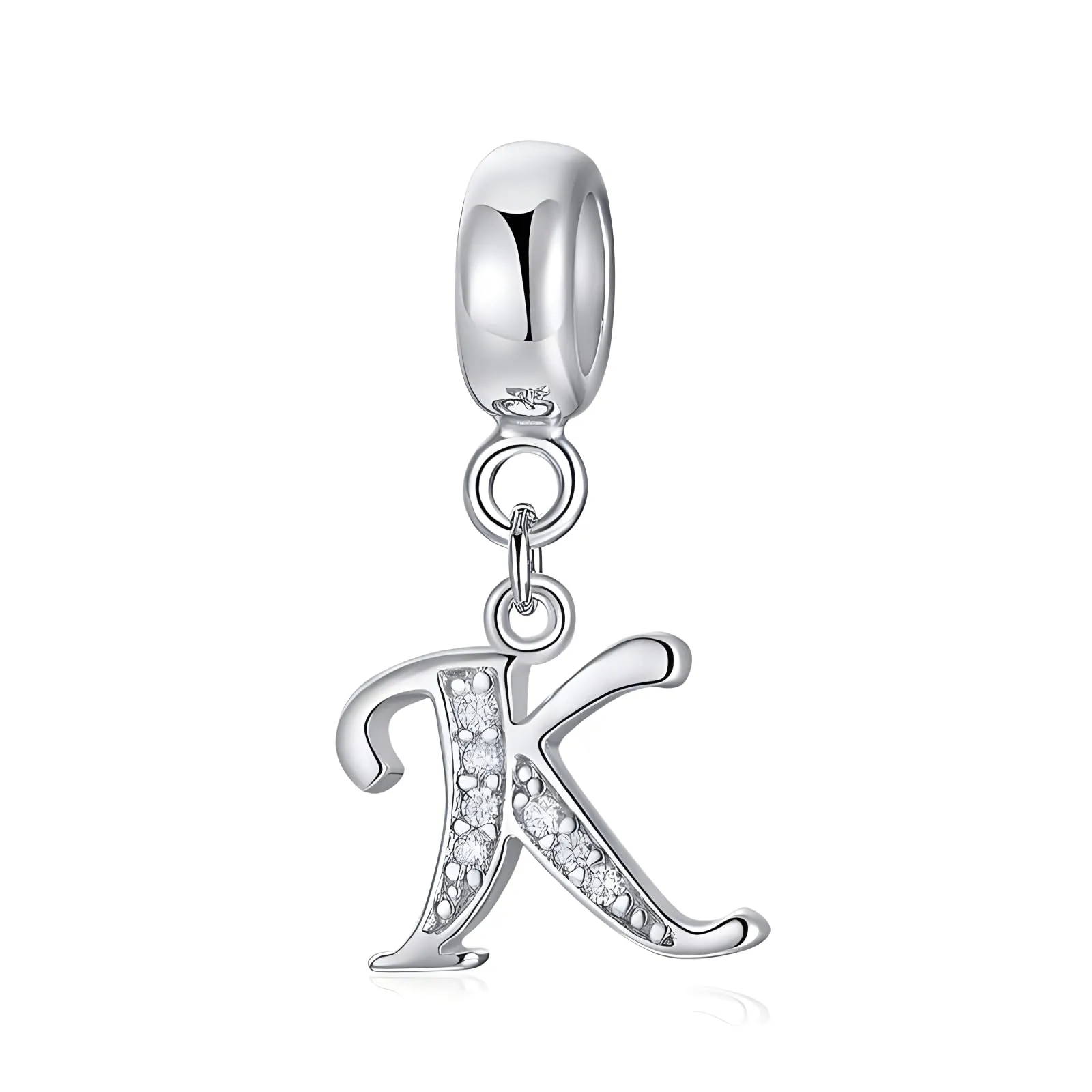 Symretie Bead Charm Ciondolo Argento Sterling 925 con Cubic Zirconia per Braccialetti e Collane Europee - immagine 1