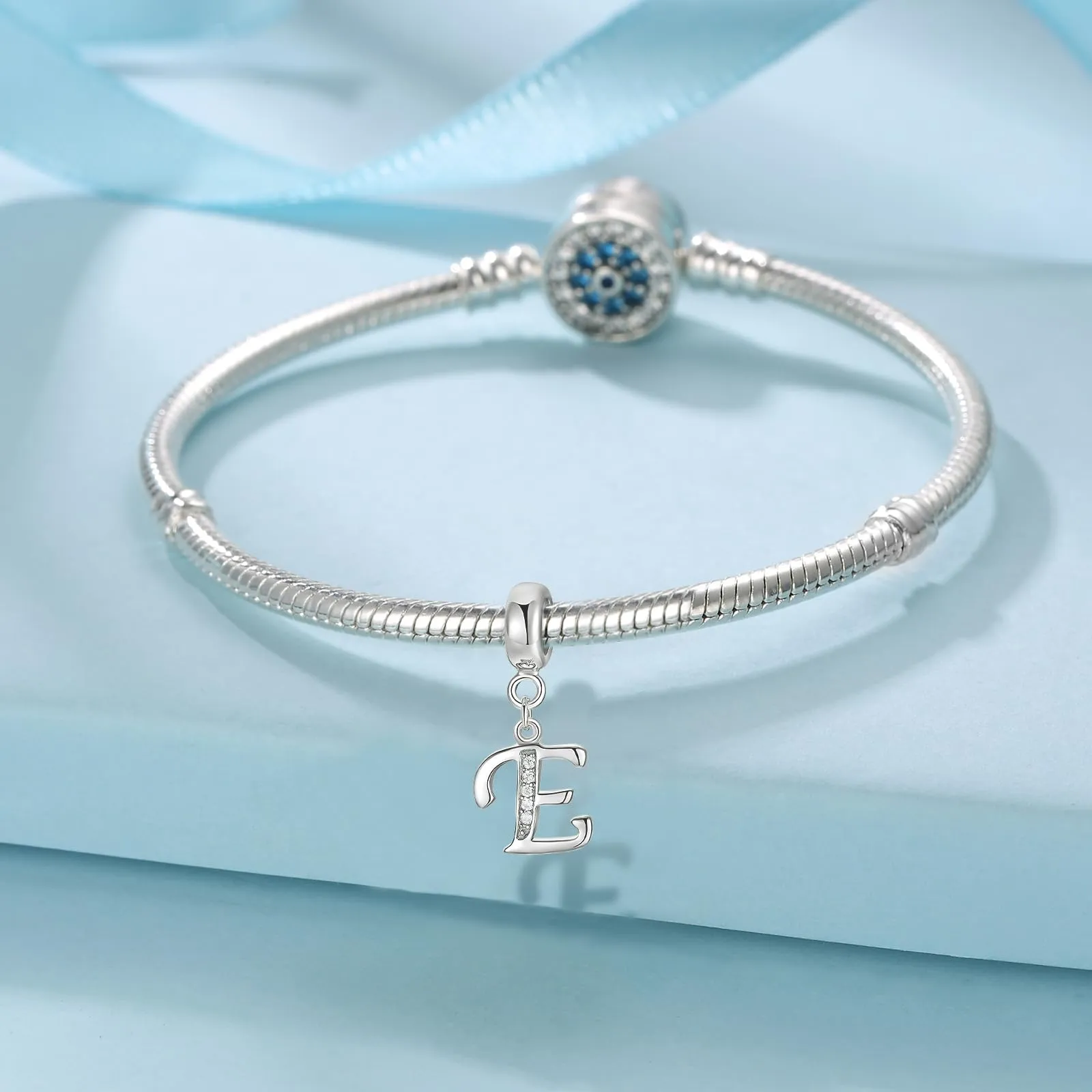Symretie Bead Charm Ciondolo Argento Sterling 925 con Cubic Zirconia per Braccialetti e Collane Europei - immagine 2