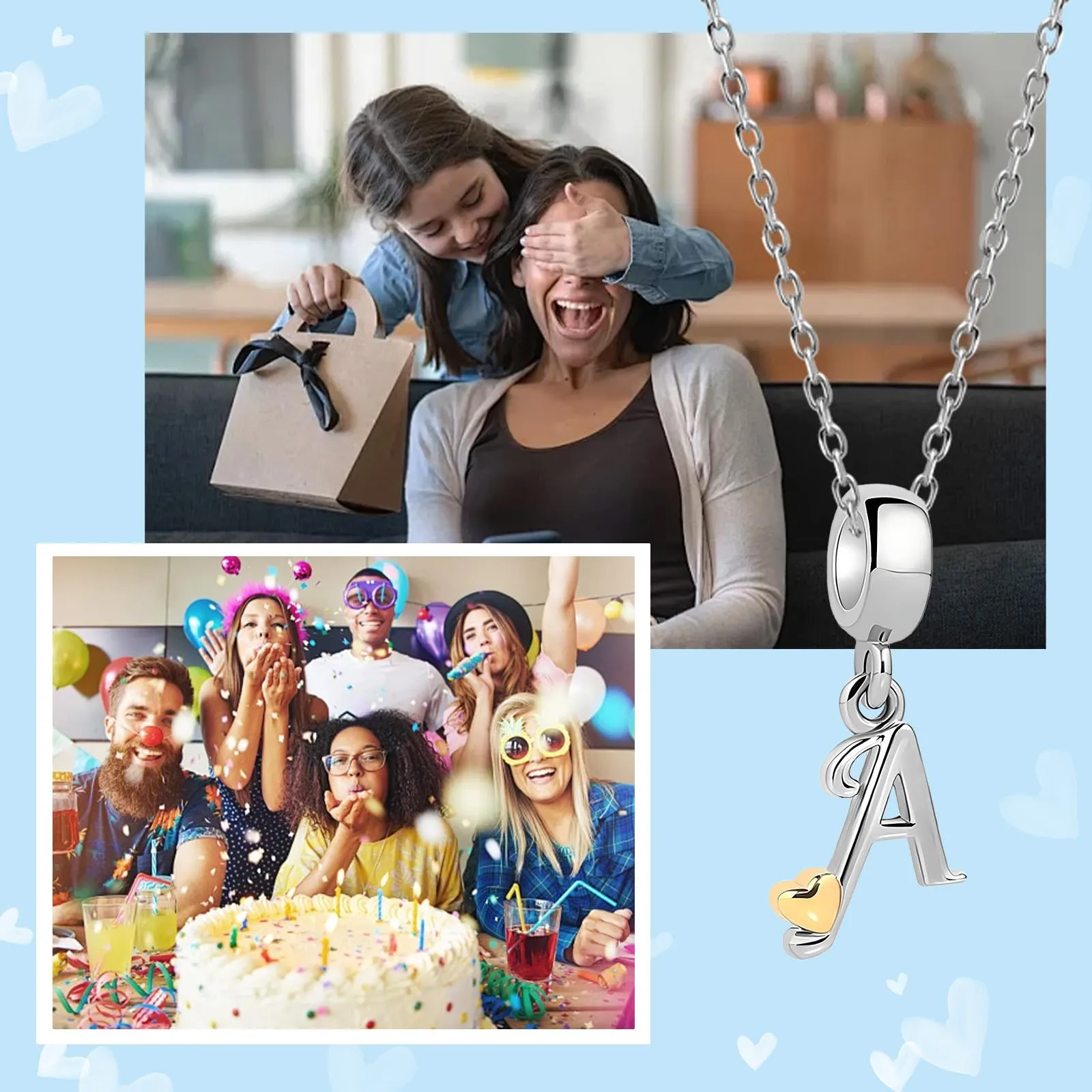 Symretie Bead Charm Ciondolo Argento Sterling 925 con Cubic Zirconia per Braccialetti e Collane Europee - immagine 6