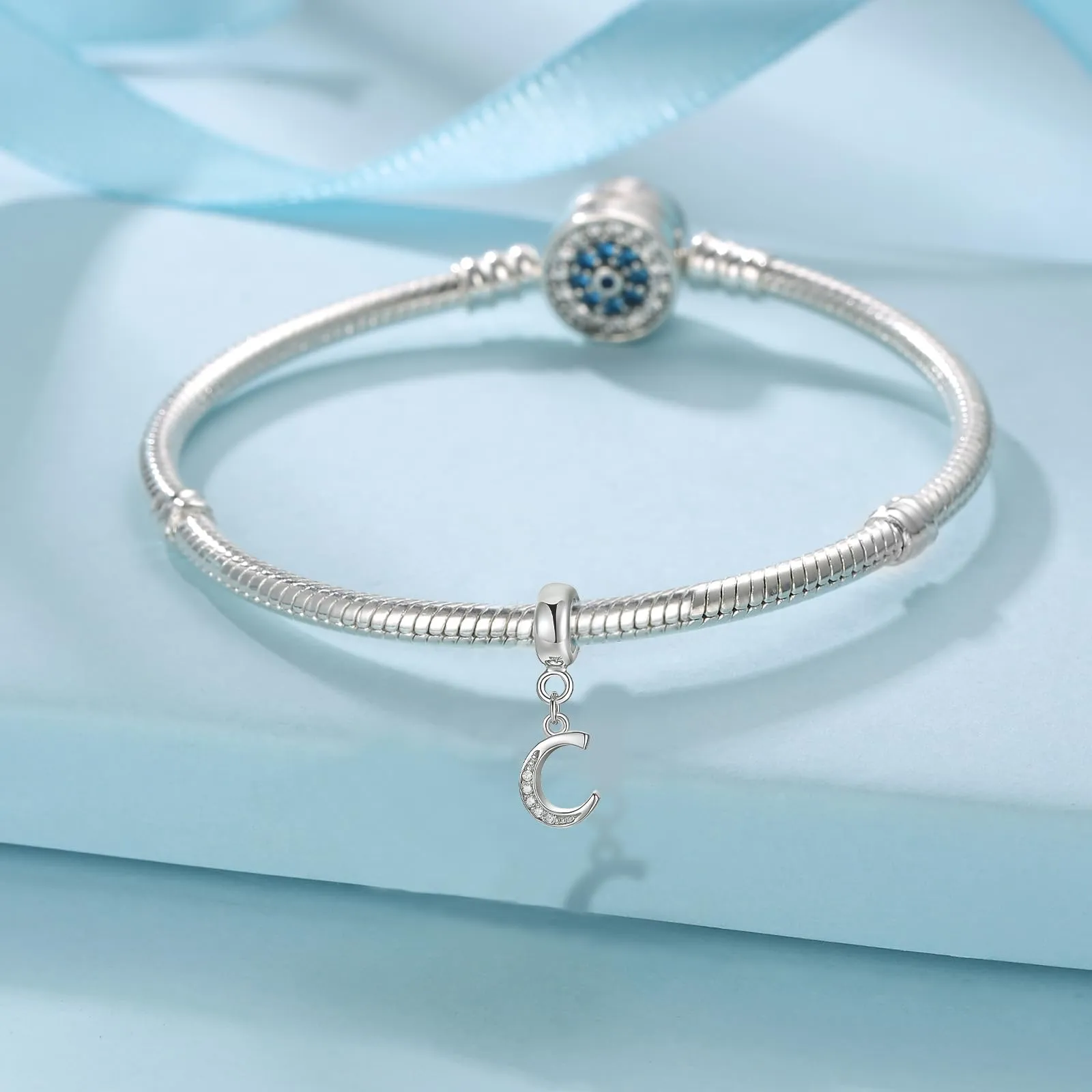 Symretie Bead Charm Ciondolo Argento Sterling 925 con Cubic Zirconia per Braccialetti e Collane Europee - immagine 2