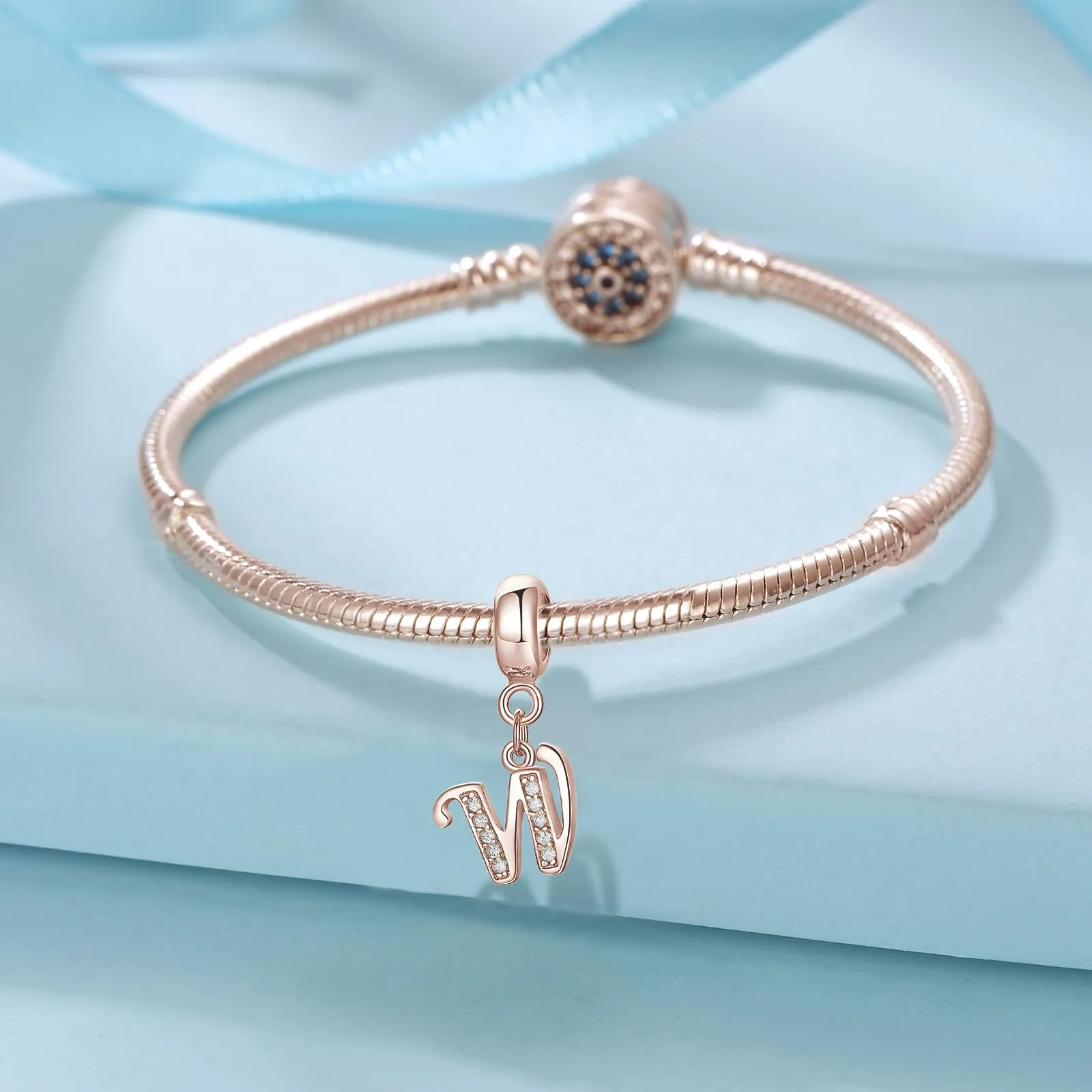 Symretie Bead Charm Ciondolo Argento Sterling 925 con Cubic Zirconia per Pandora Braccialetti e Collane Europee - immagine 2